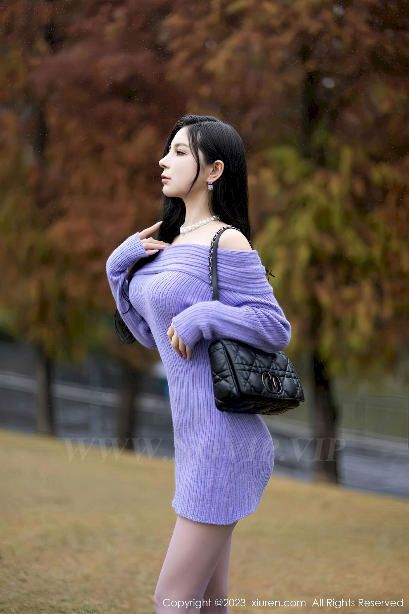 [XiuRen秀人网] No.6277 模特小蛮妖Yummy – 紫色长裙丝袜海南岛旅拍-小乔阁