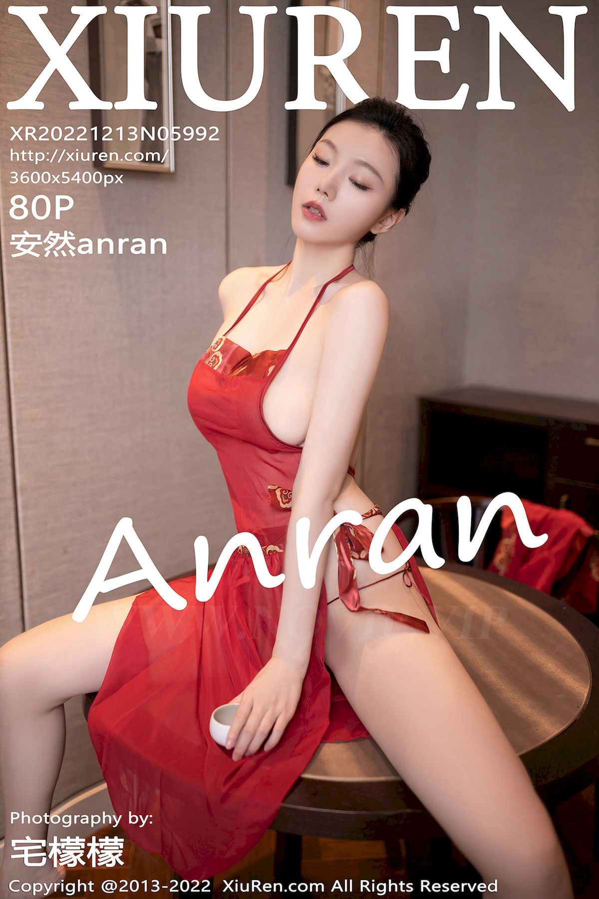 [秀人XiuRen] No.5992 模特安然anran – 红色情趣服饰+曼妙身姿性感写真-小乔阁