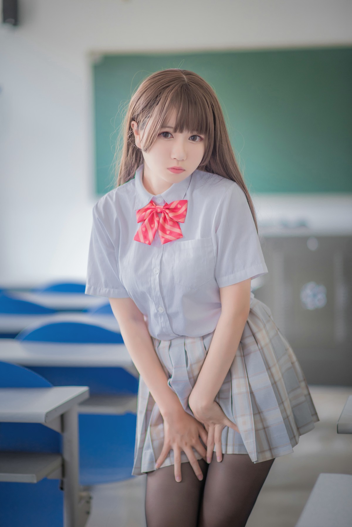图片[1]-白金Saki写真 – 制服黑丝 – COSPLAY-御萝部落