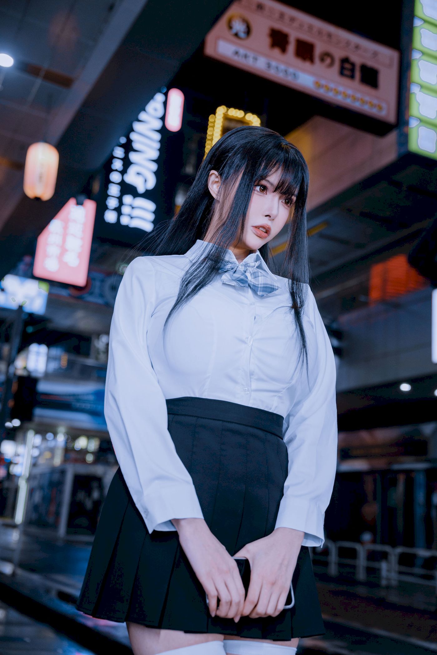 清纯女友夏小秋秋秋白丝学妹制服户外性感写真-小乔阁