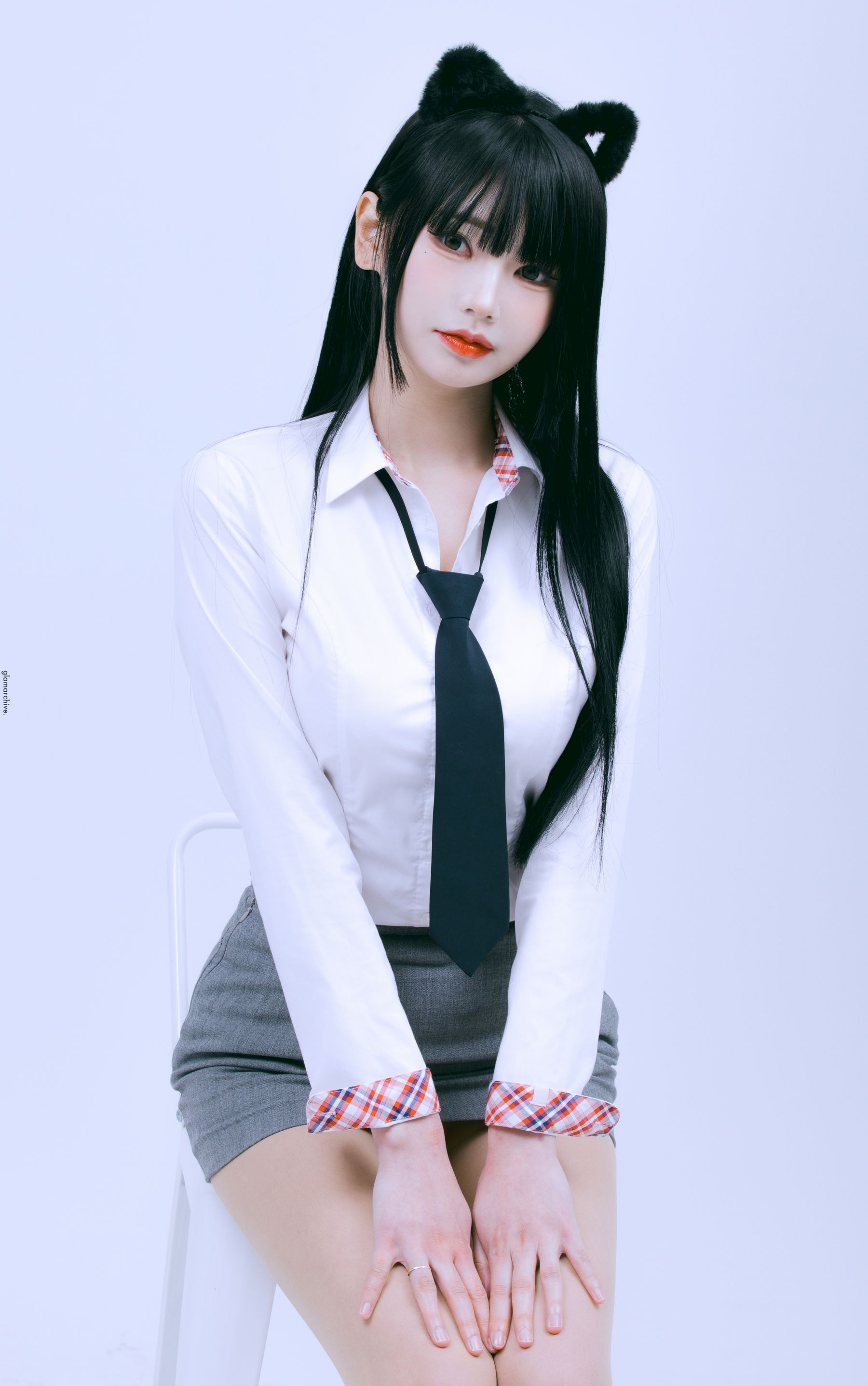 GlamARchive模特Yume肉色丝袜猫女郎装扮性感写真-小乔阁