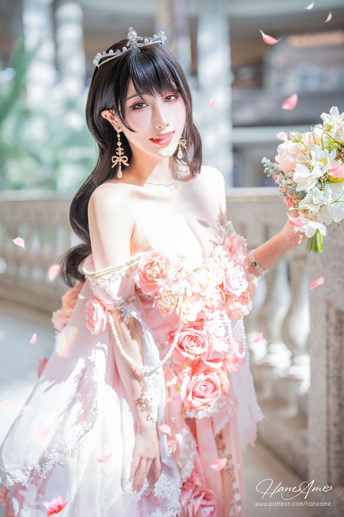 网络美女雨波HaneAme花仙子露肩长裙阳光系列性感写真-小乔阁