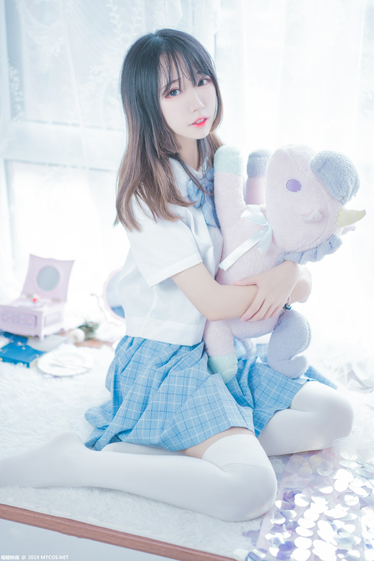 图片[2]-[喵糖映画]VOL.019 蓝白梦幻少女 – COSPLAY-小乔阁