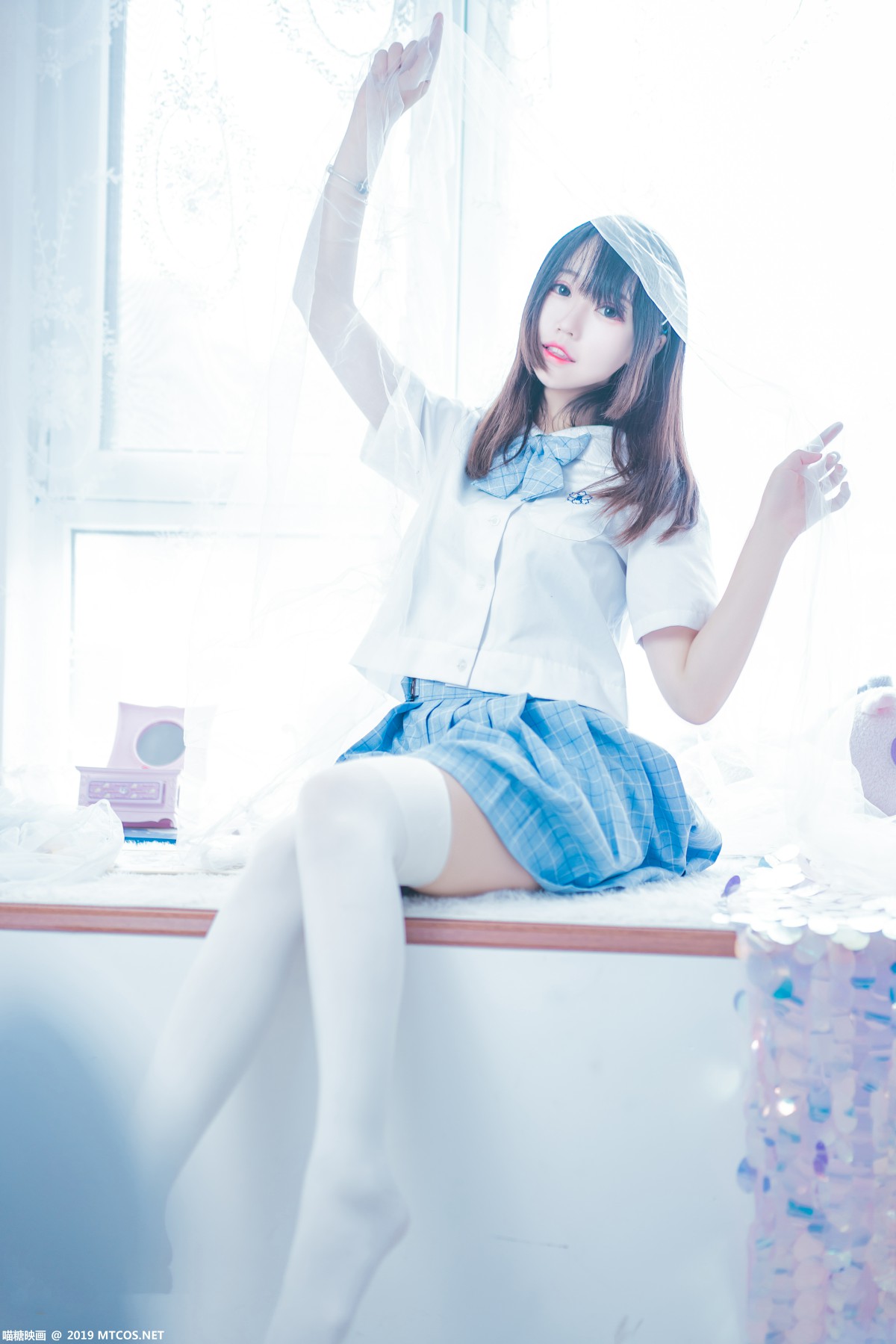 图片[5]-[喵糖映画]VOL.019 蓝白梦幻少女 – COSPLAY-小乔阁
