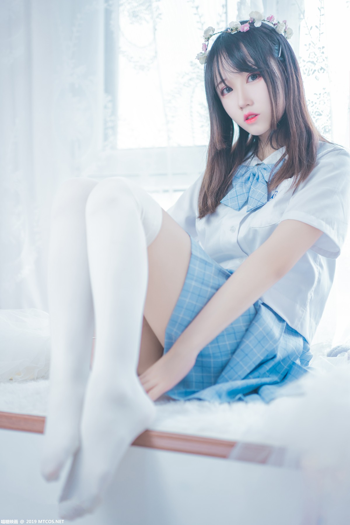 图片[9]-[喵糖映画]VOL.019 蓝白梦幻少女 – COSPLAY-小乔阁