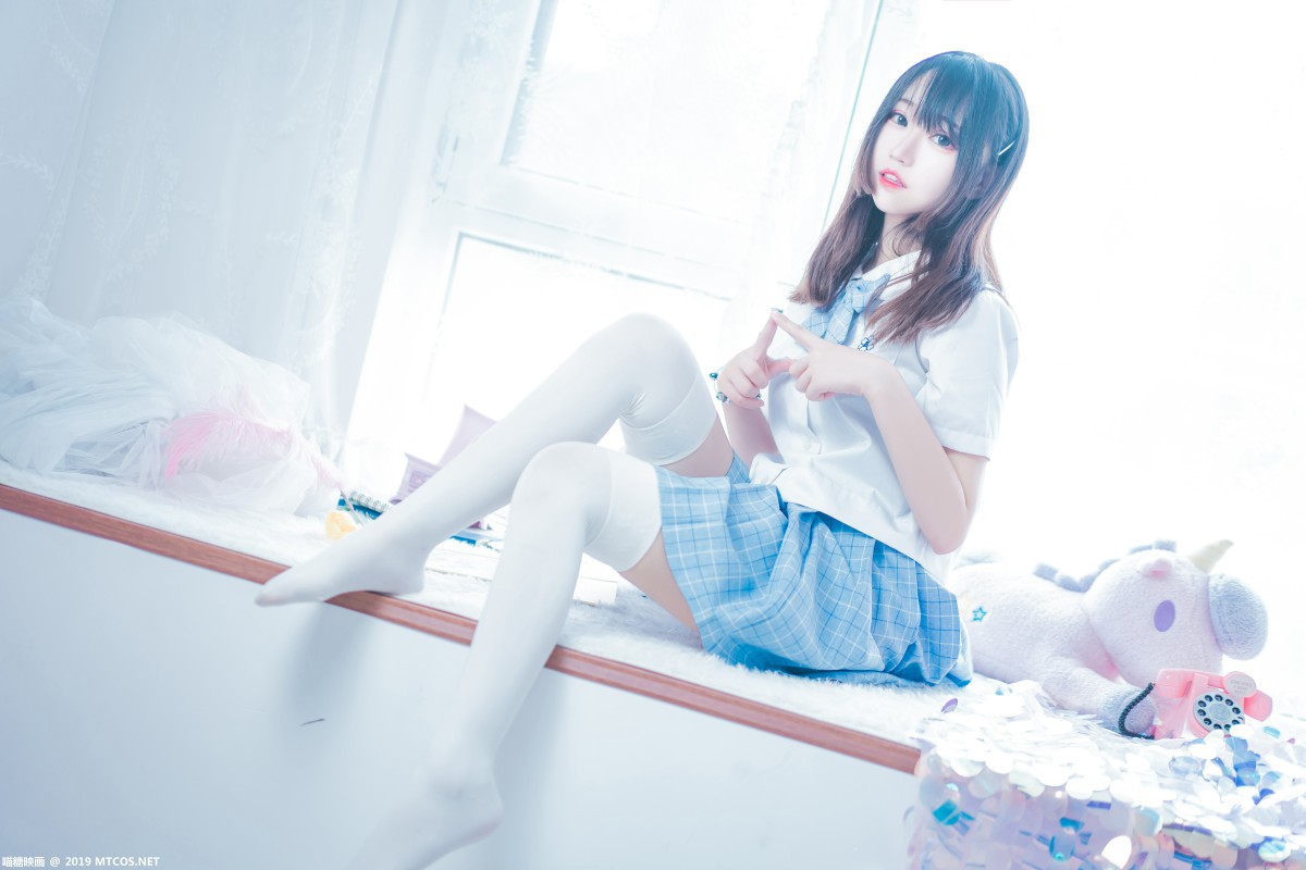 图片[12]-[喵糖映画]VOL.019 蓝白梦幻少女 – COSPLAY-小乔阁