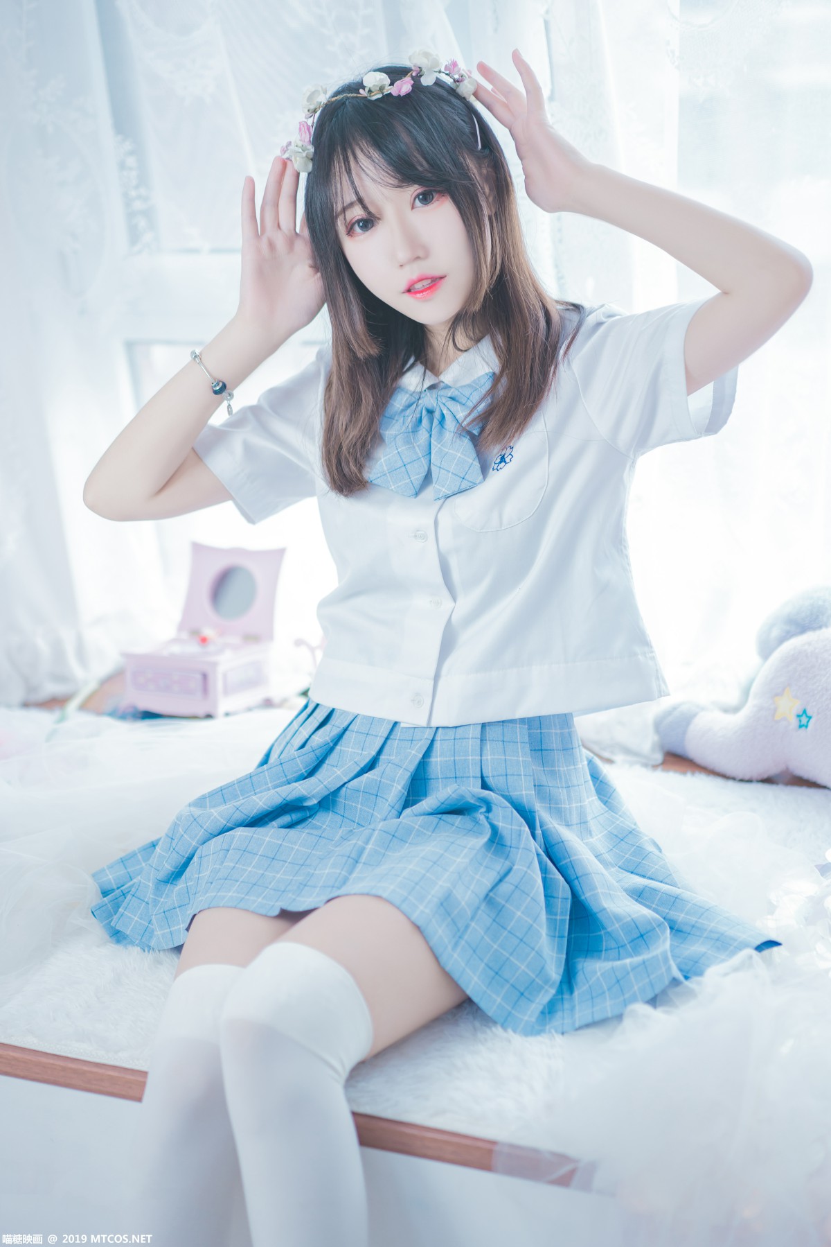 图片[13]-[喵糖映画]VOL.019 蓝白梦幻少女 – COSPLAY-小乔阁