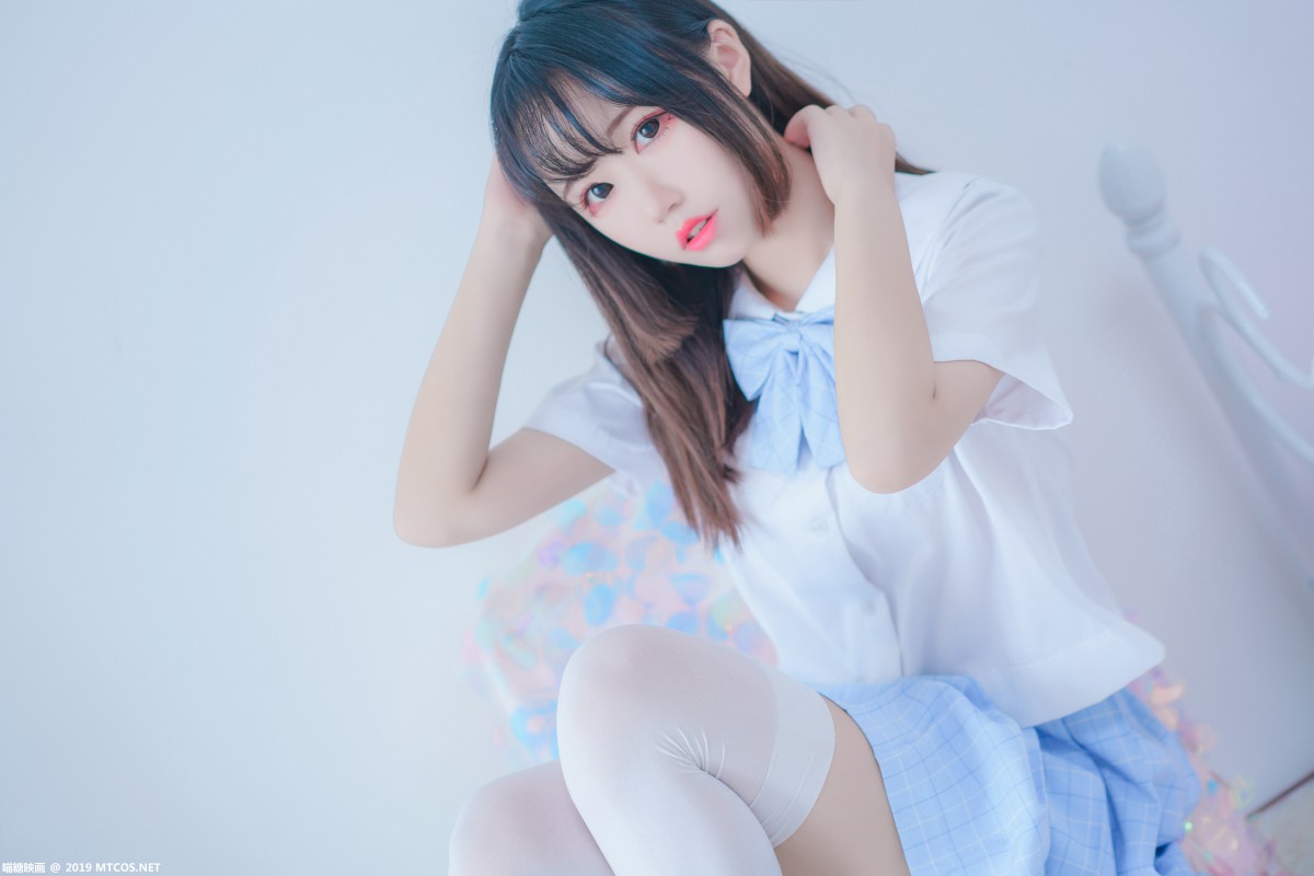 图片[16]-[喵糖映画]VOL.019 蓝白梦幻少女 – COSPLAY-小乔阁
