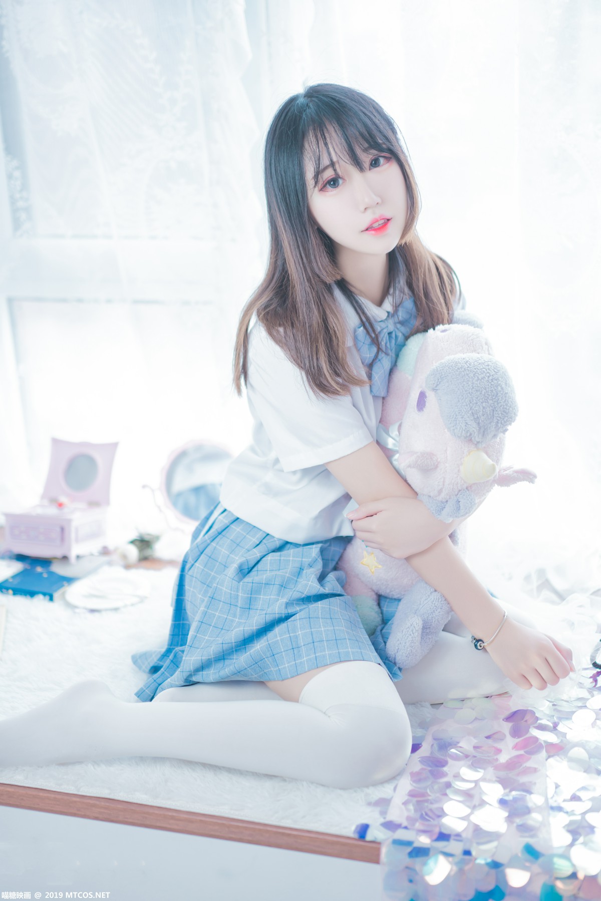 图片[24]-[喵糖映画]VOL.019 蓝白梦幻少女 – COSPLAY-小乔阁