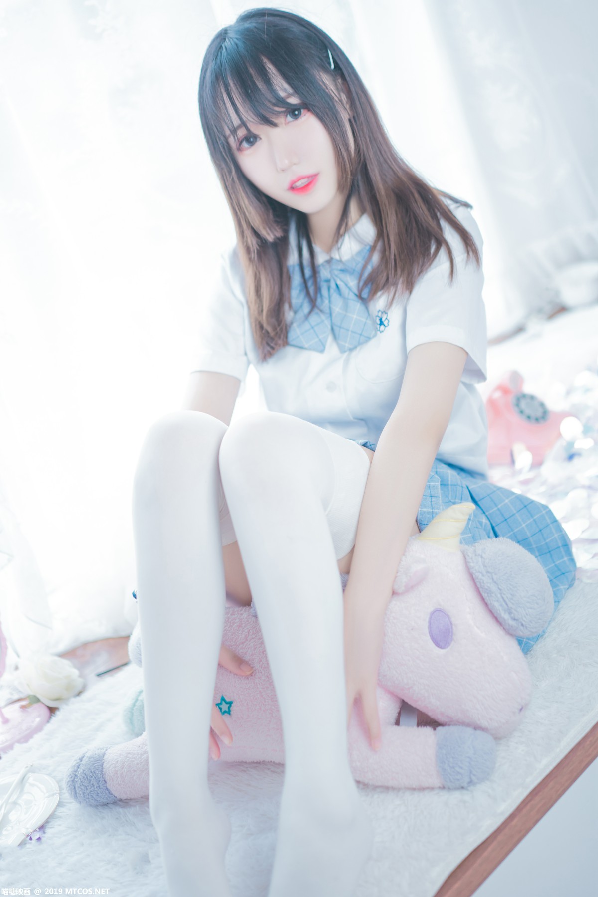 图片[35]-[喵糖映画]VOL.019 蓝白梦幻少女 – COSPLAY-小乔阁