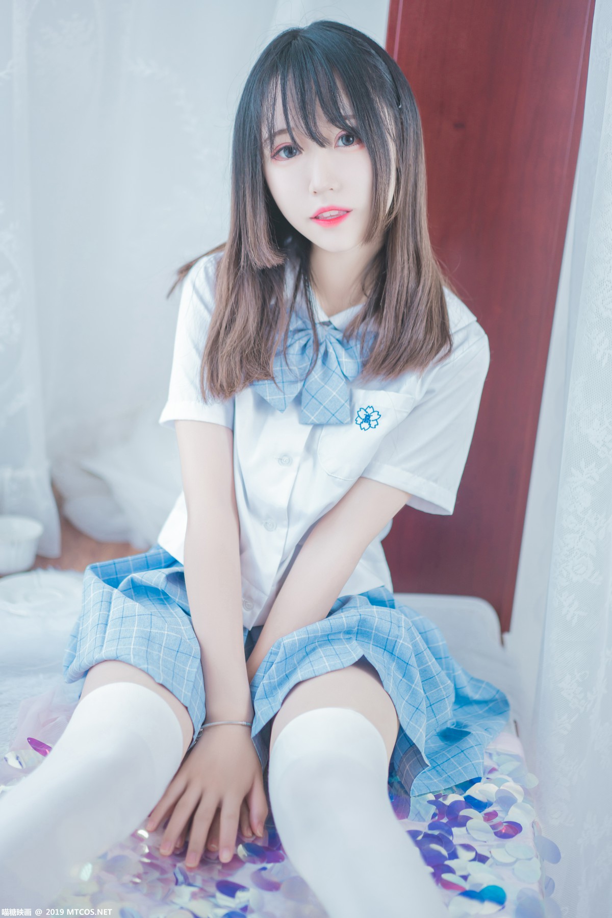 图片[41]-[喵糖映画]VOL.019 蓝白梦幻少女 – COSPLAY-小乔阁