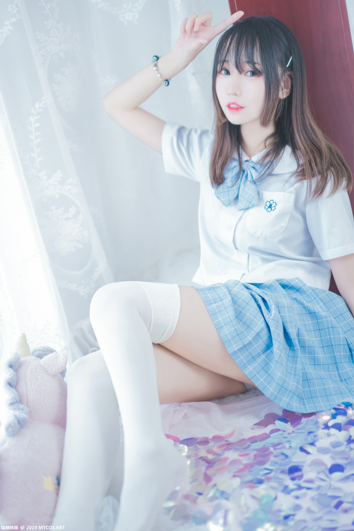 图片[44]-[喵糖映画]VOL.019 蓝白梦幻少女 – COSPLAY-小乔阁