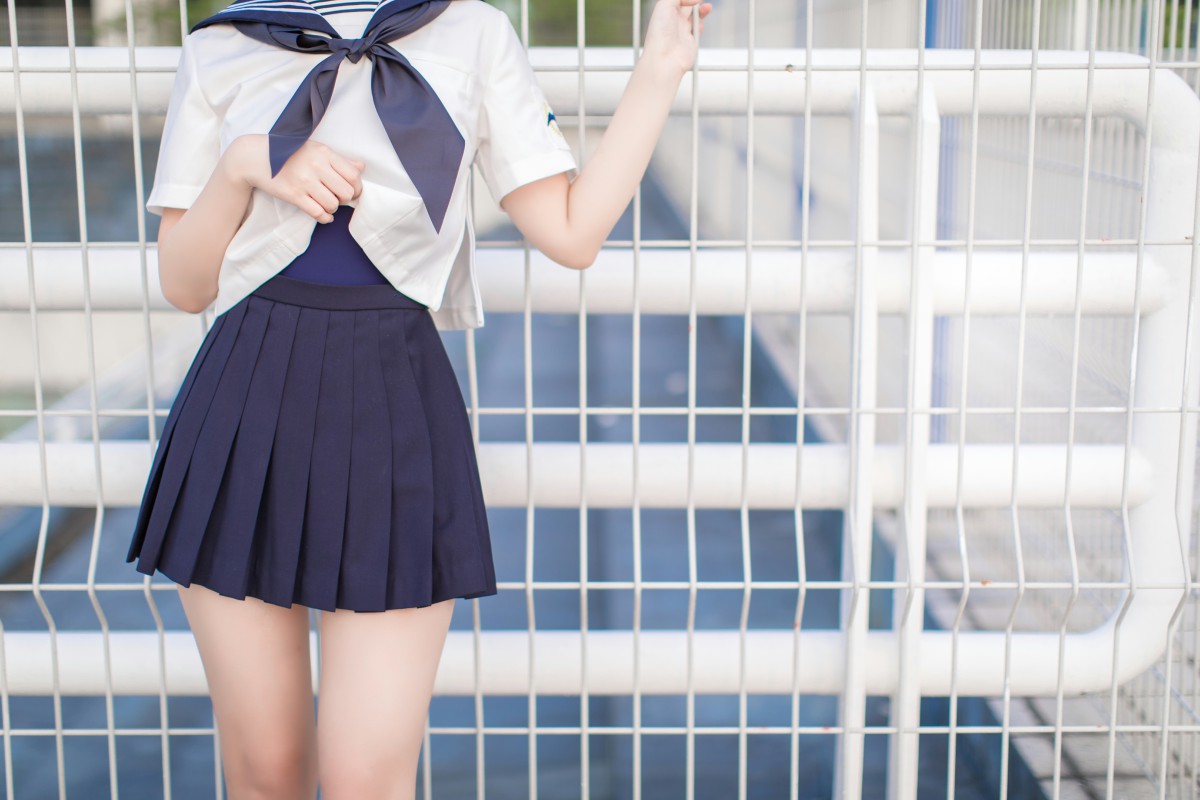图片[3]-[Cosplay]雯妹不讲道理 – JK 白丝 死库水 – COSPLAY-小乔阁