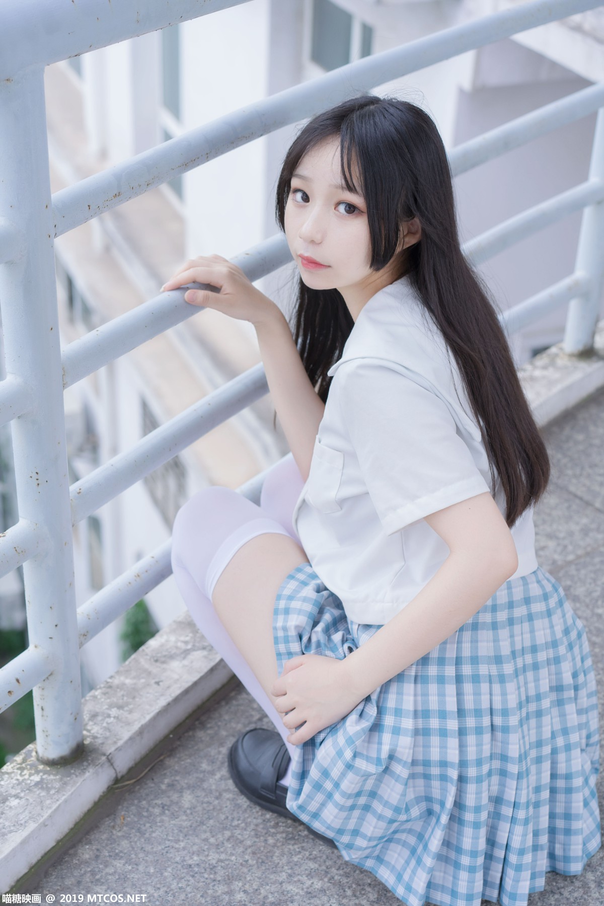图片[5]-[喵糖映画]VOL.015 半度度度喵 白丝格子裙 – COSPLAY-小乔阁