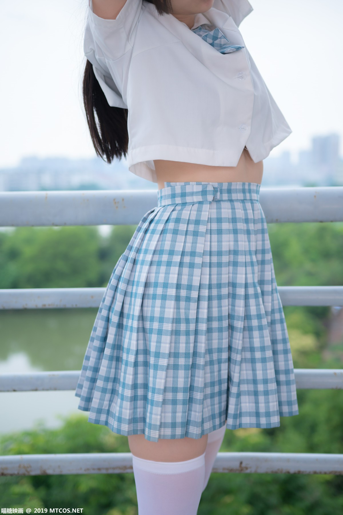 图片[7]-[喵糖映画]VOL.015 半度度度喵 白丝格子裙 – COSPLAY-小乔阁