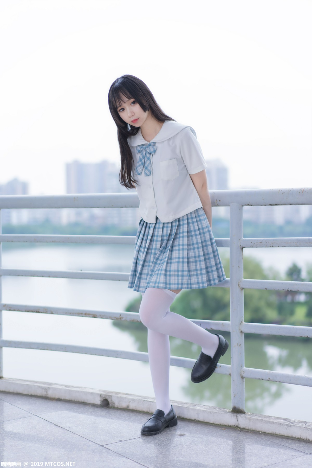 图片[8]-[喵糖映画]VOL.015 半度度度喵 白丝格子裙 – COSPLAY-小乔阁