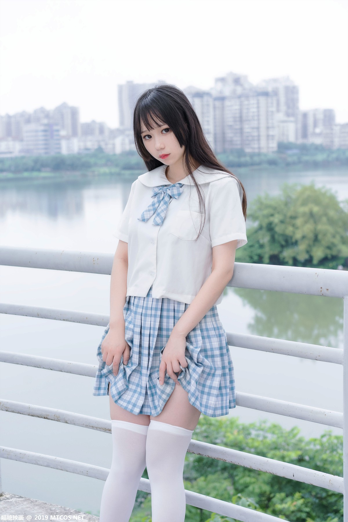 图片[11]-[喵糖映画]VOL.015 半度度度喵 白丝格子裙 – COSPLAY-小乔阁