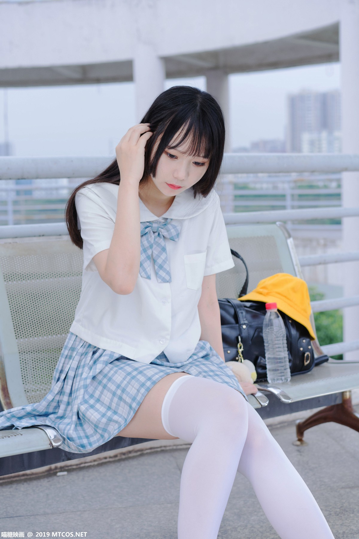 图片[23]-[喵糖映画]VOL.015 半度度度喵 白丝格子裙 – COSPLAY-小乔阁