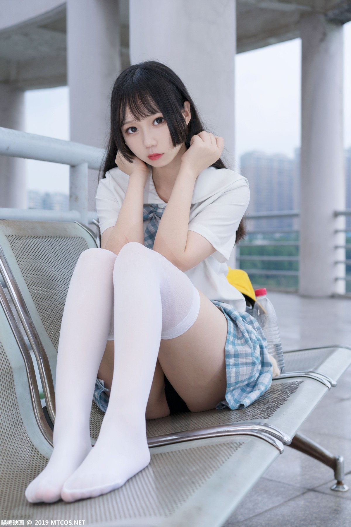 图片[28]-[喵糖映画]VOL.015 半度度度喵 白丝格子裙 – COSPLAY-小乔阁