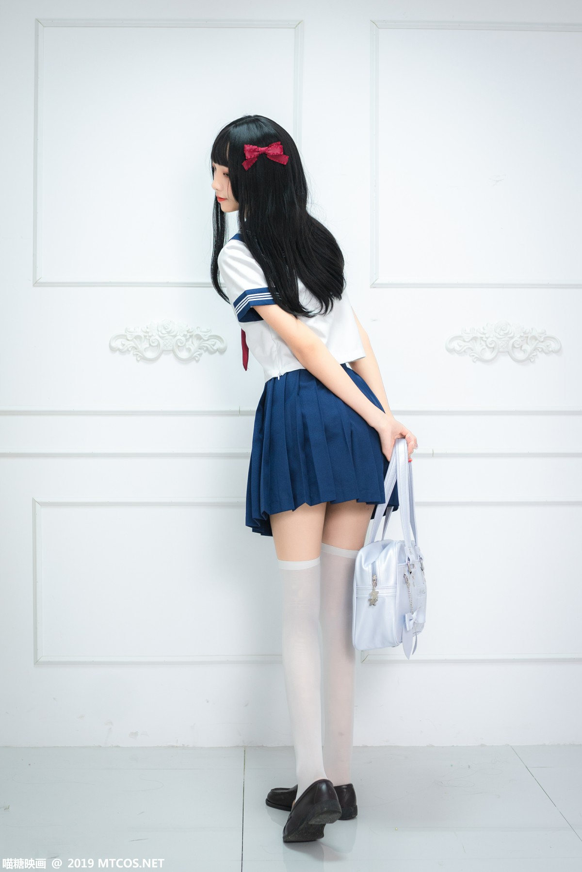 图片[3]-[喵糖映画]VOL.012 蓝白水手服 – COSPLAY-小乔阁