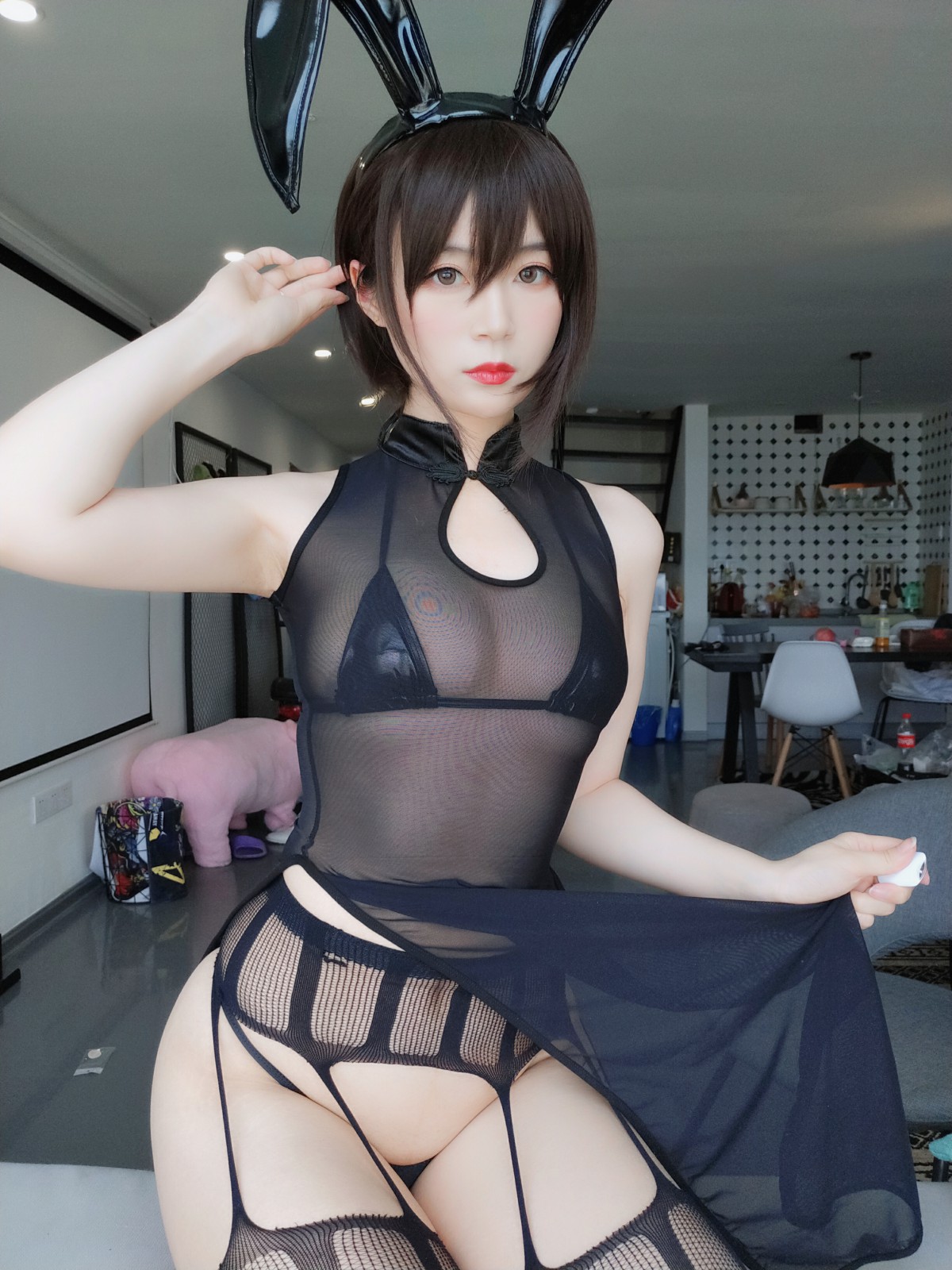 图片[3]-Coser小姐姐白银 – 透明旗袍 – COSPLAY-小乔阁