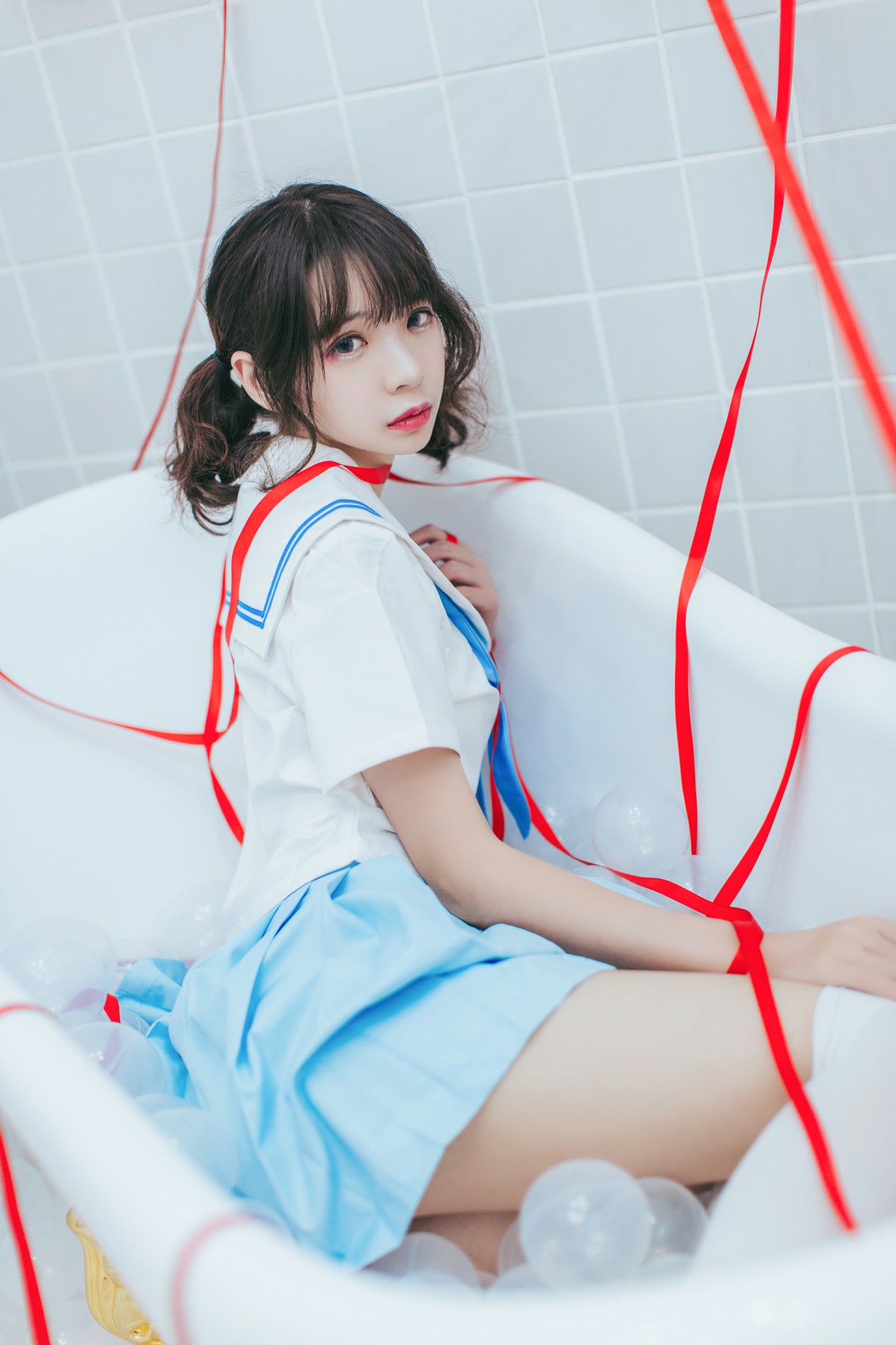 图片[28]-[Cosplay]疯猫ss – 睡衣与浴室的水手服 – COSPLAY-小乔阁