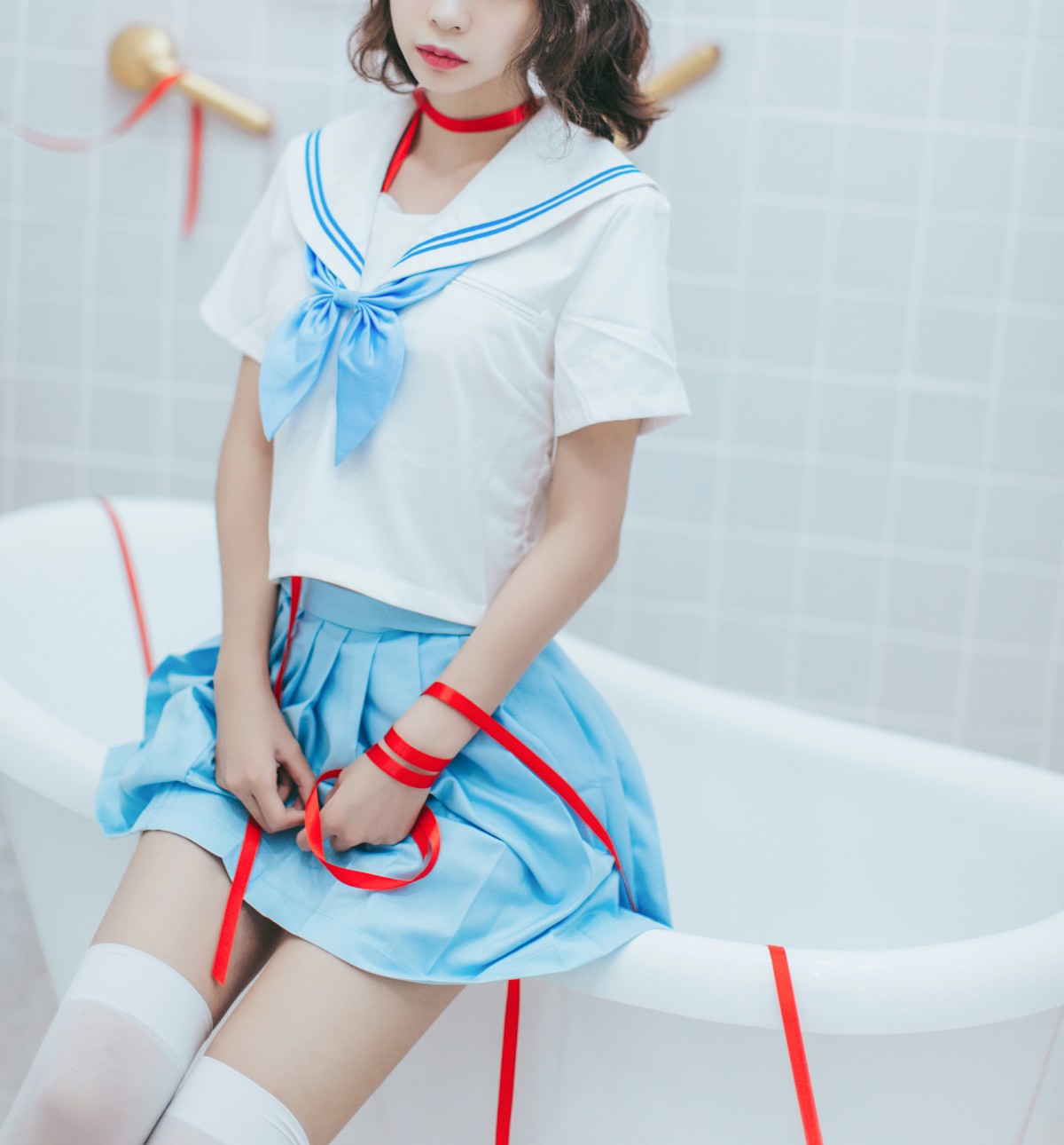 图片[38]-[Cosplay]疯猫ss – 睡衣与浴室的水手服 – COSPLAY-小乔阁