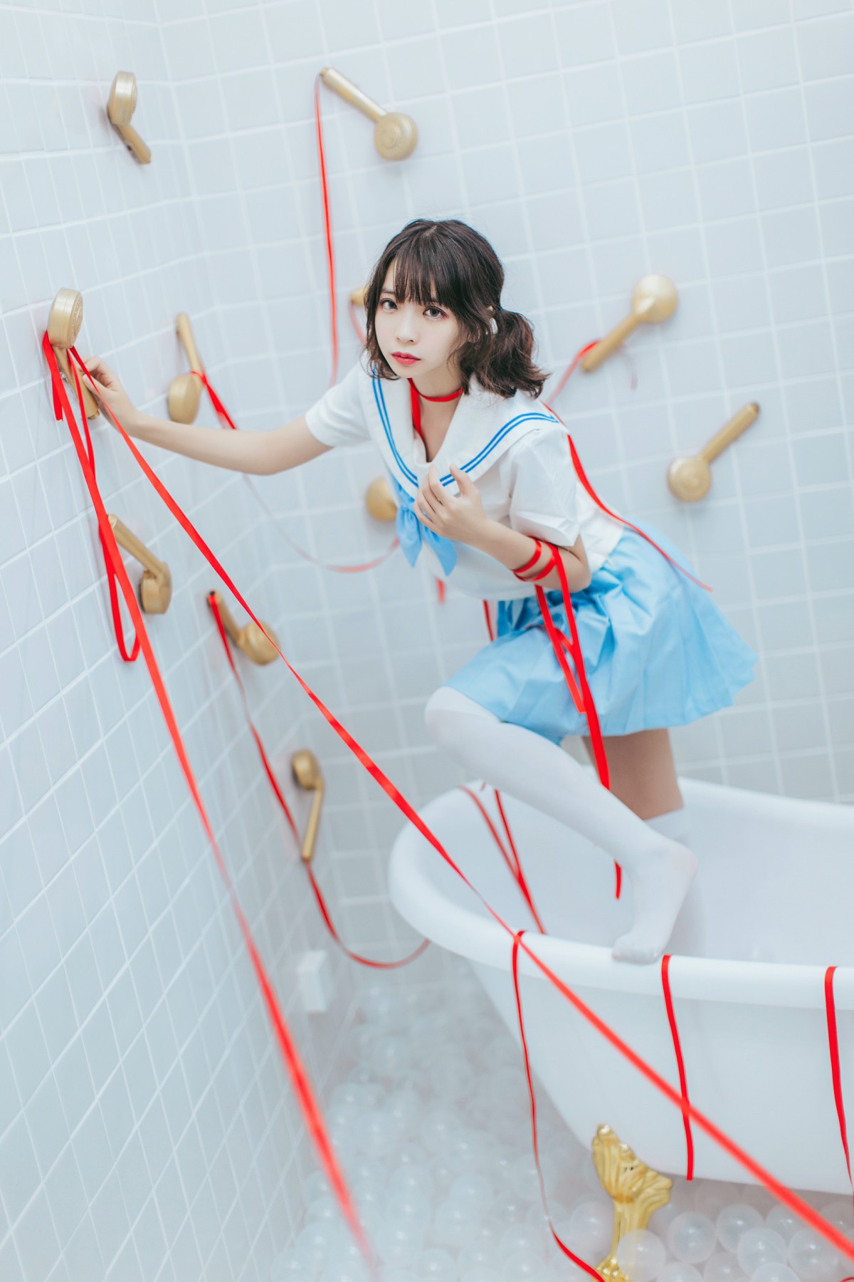 图片[39]-[Cosplay]疯猫ss – 睡衣与浴室的水手服 – COSPLAY-小乔阁