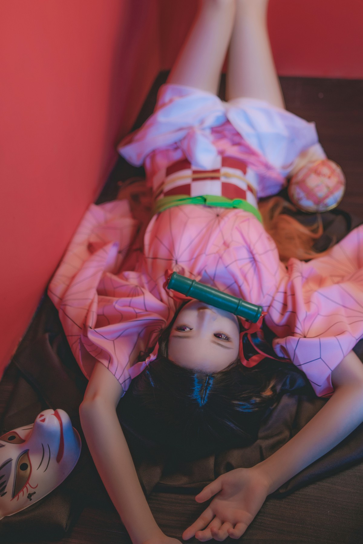图片[4]-[Cosplay]桜桃喵 – 灶门祢豆子 – COSPLAY-小乔阁