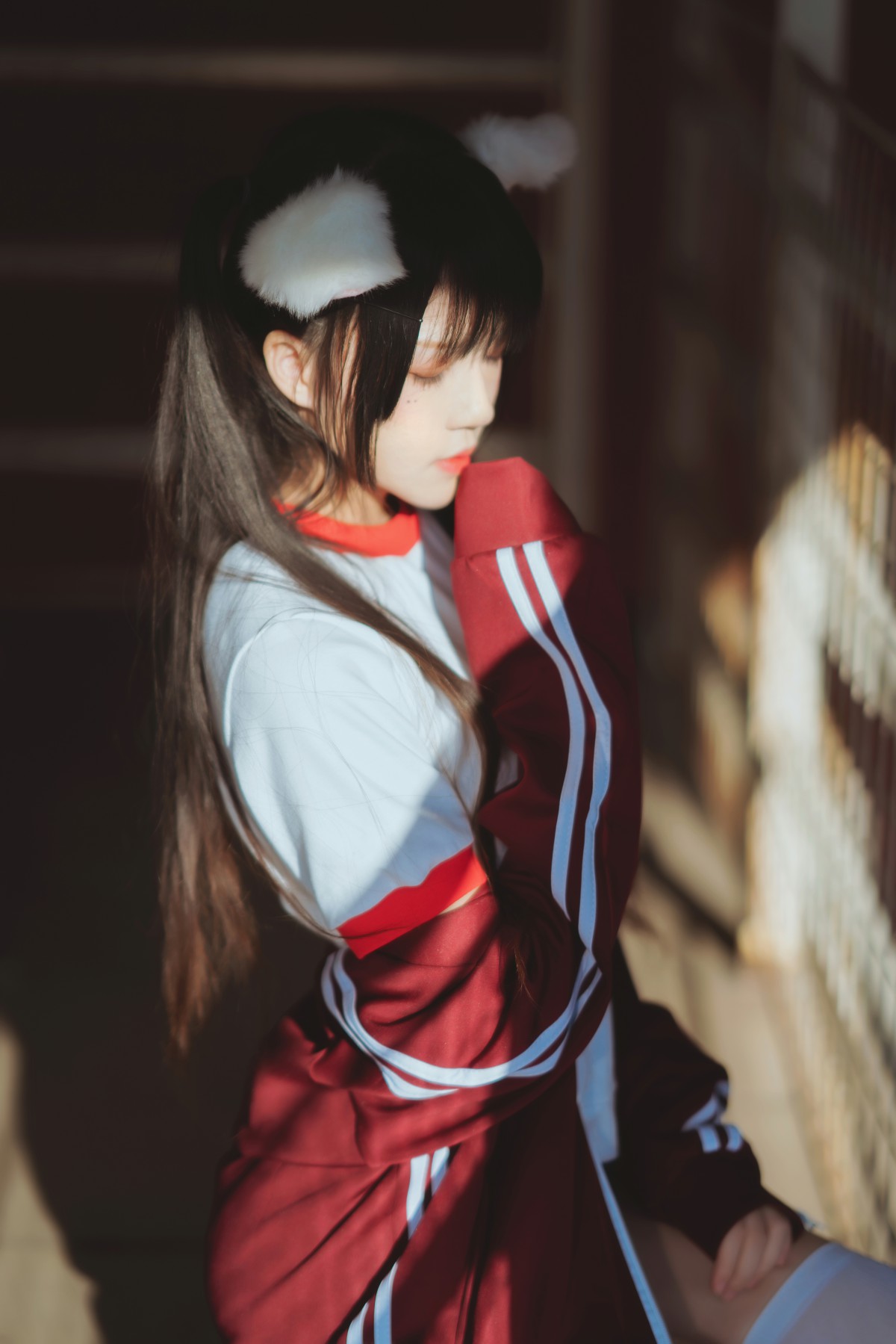 图片[3]-[Cosplay]桜桃喵 – 红色体操服 – COSPLAY-小乔阁