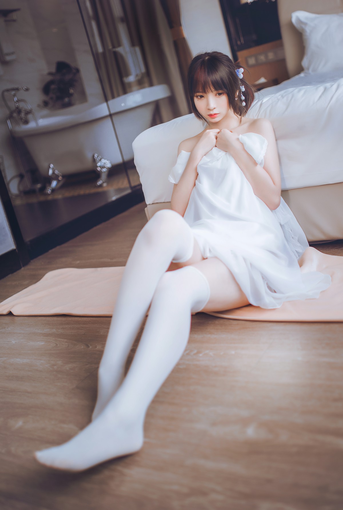 图片[16]-[Cosplay]疯猫ss -白色睡衣 – COSPLAY-小乔阁