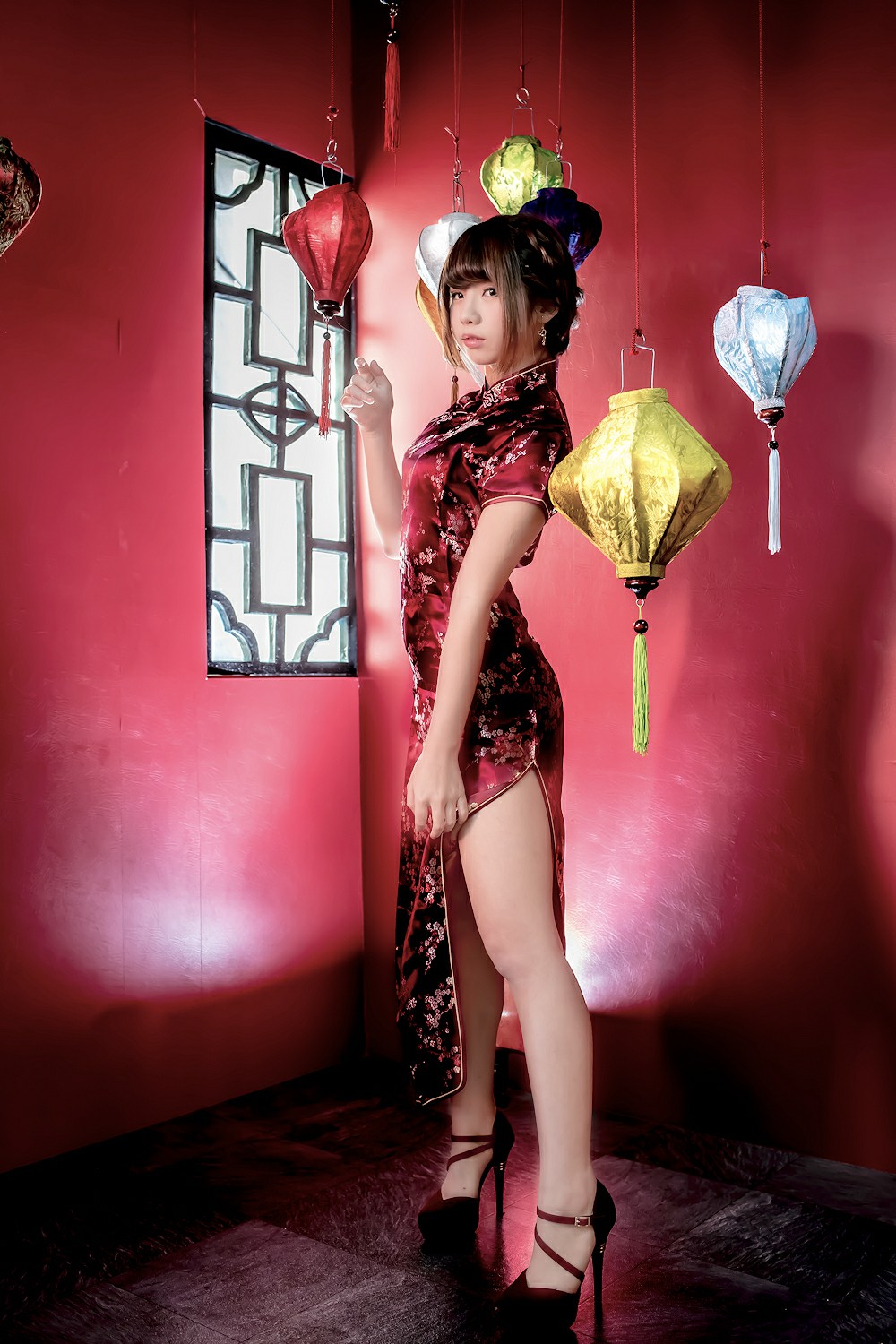 图片[13]-中華娘娘之红色旗袍与美腿高跟 – COSPLAY-小乔阁