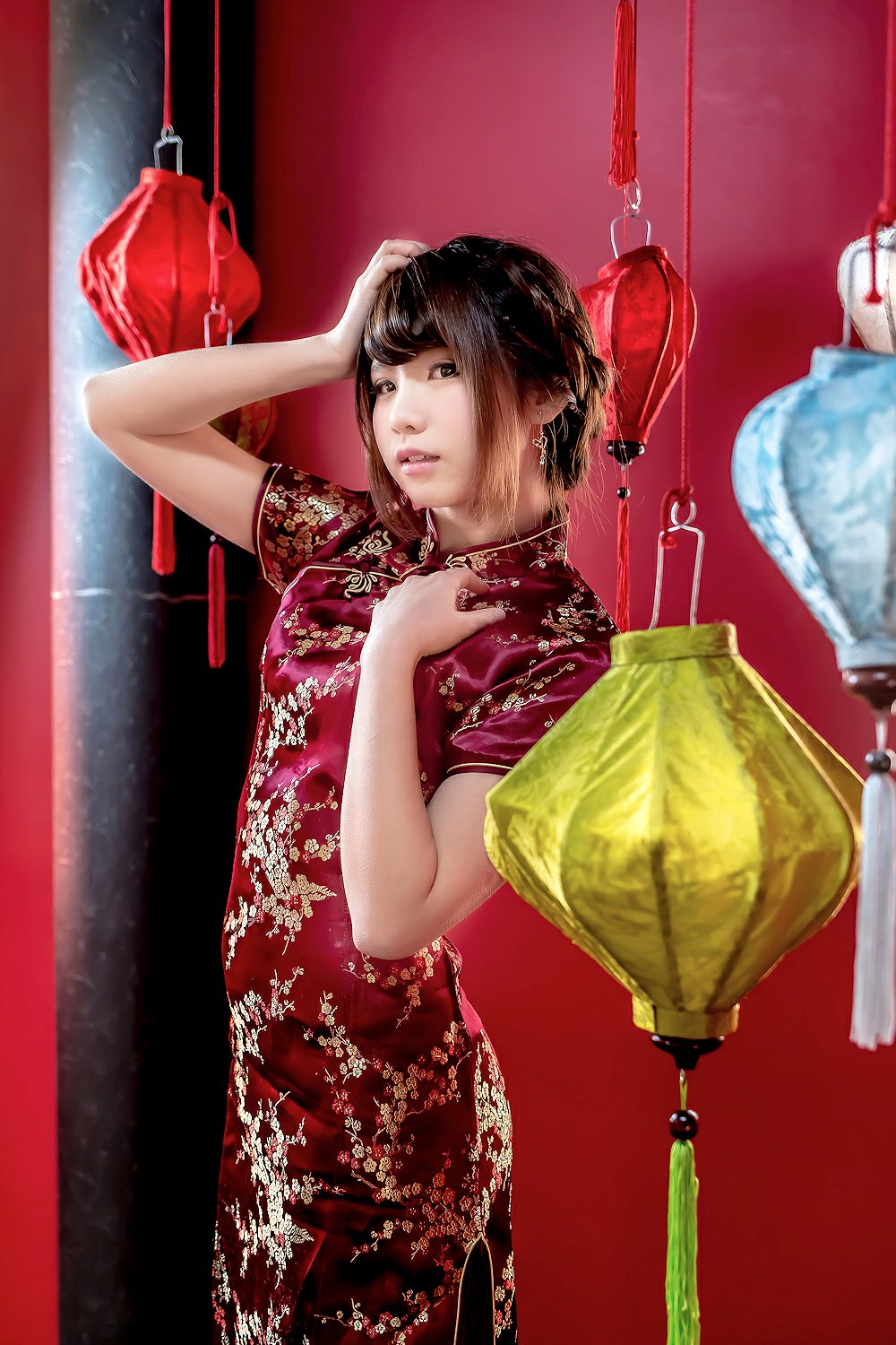 图片[16]-中華娘娘之红色旗袍与美腿高跟 – COSPLAY-小乔阁