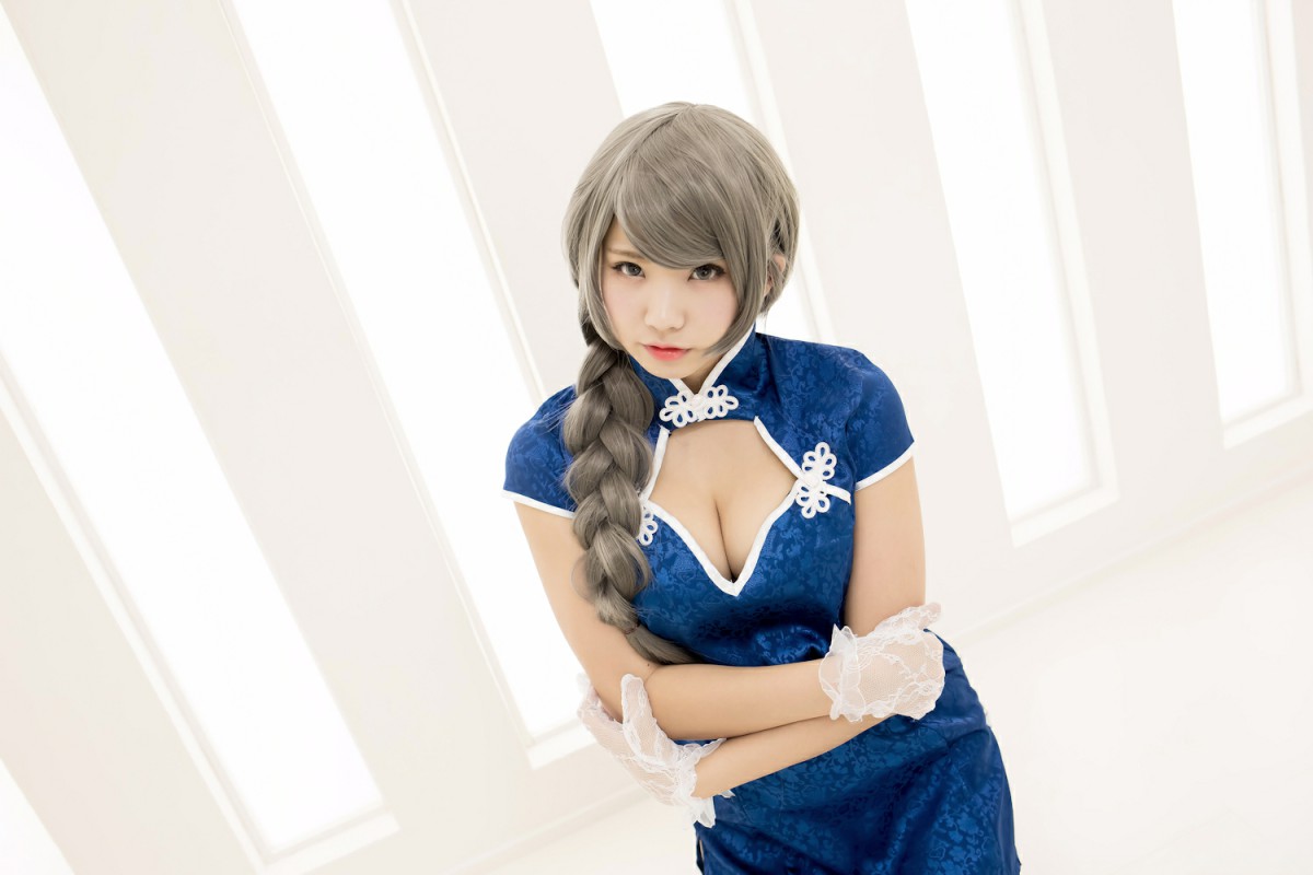 中華娘娘之Blue蓝色旗袍与美腿高跟 – COSPLAY-小乔阁