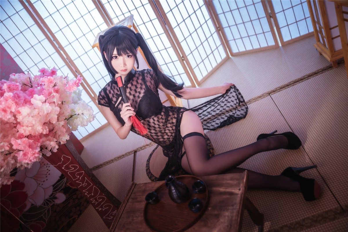[Cosplay]面饼仙儿 – 黑丝情趣旗袍 – COSPLAY-小乔阁