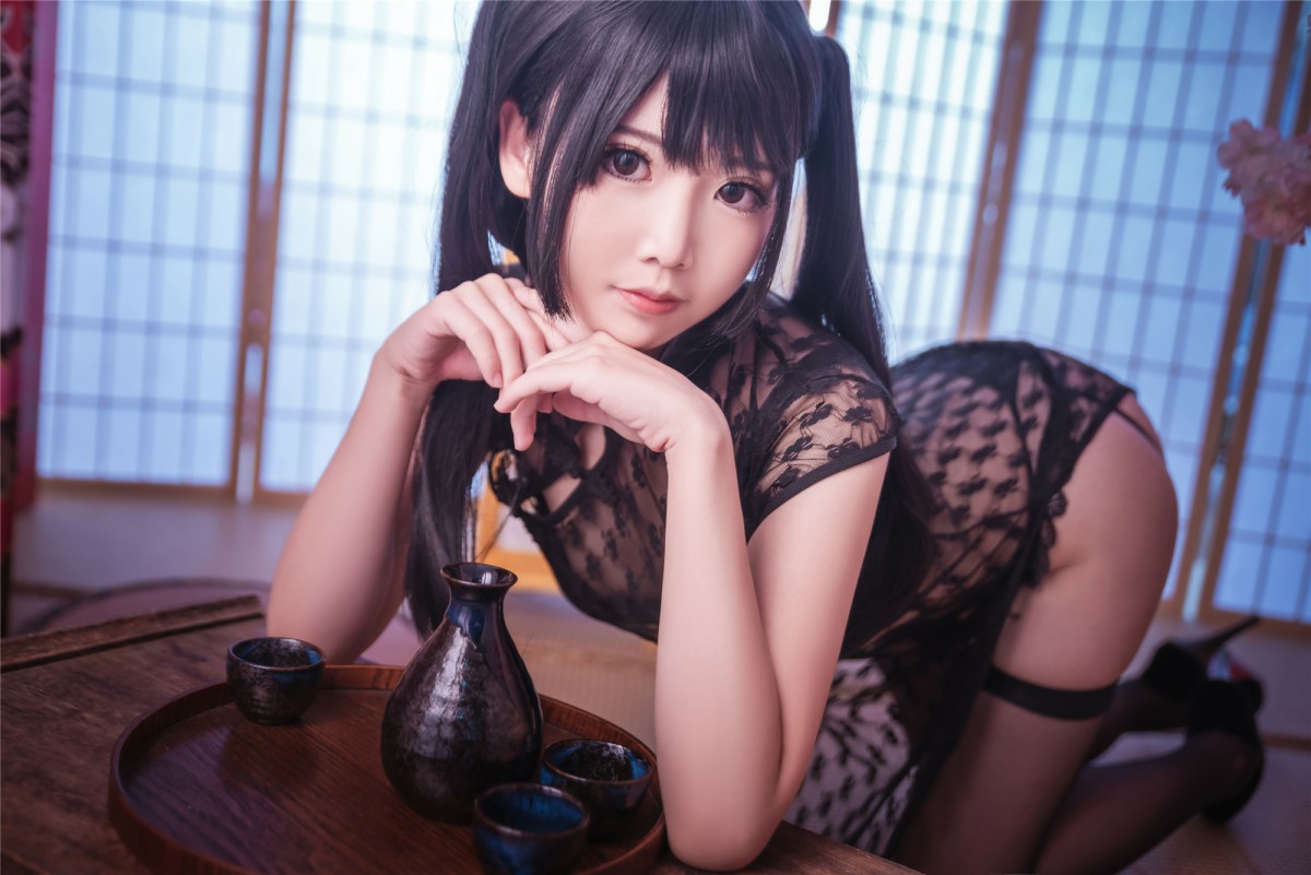 图片[6]-[Cosplay]面饼仙儿 – 黑丝情趣旗袍 – COSPLAY-小乔阁