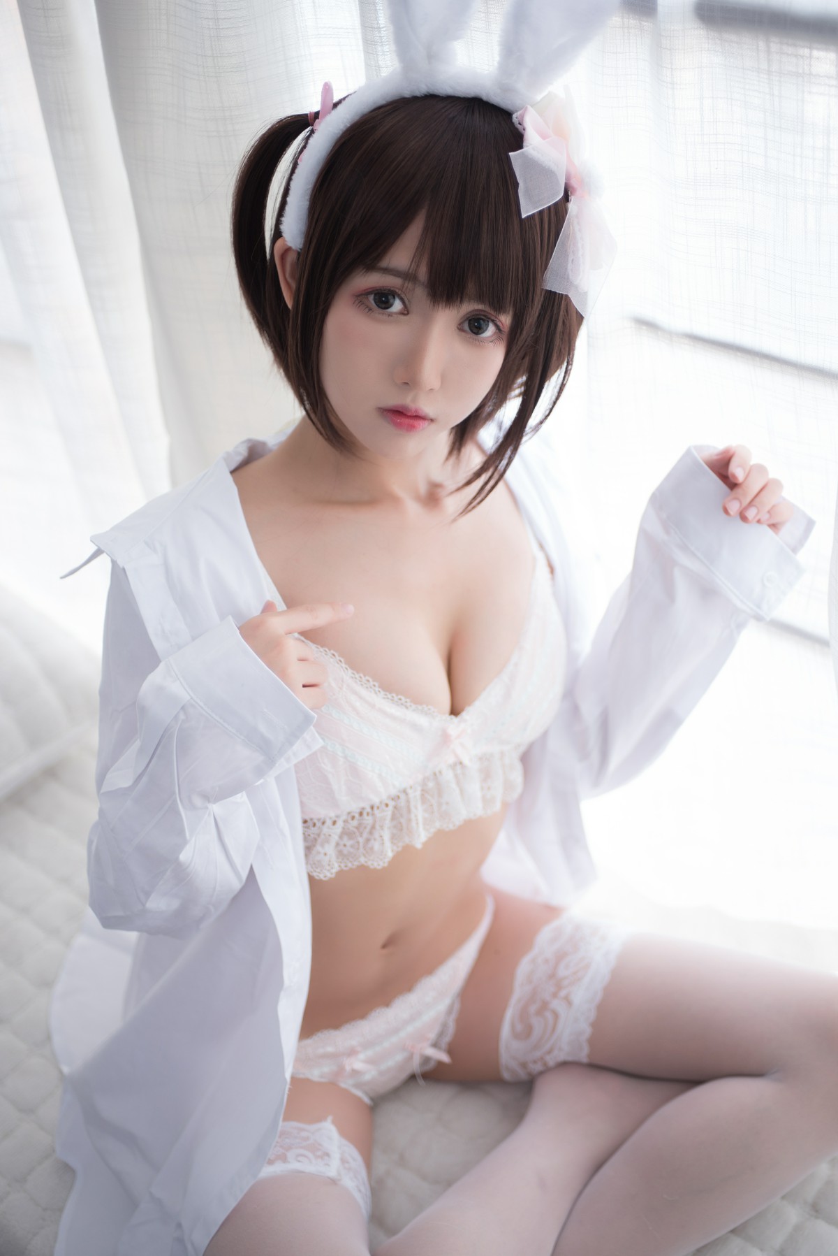 [Cosplay]鳗鱼霏儿 – 兽耳 白色蕾丝情趣 – COSPLAY-小乔阁