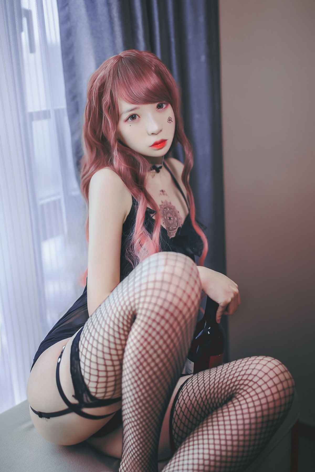 图片[3]-疯猫ss -黑色吊带袜 – COSPLAY-小乔阁