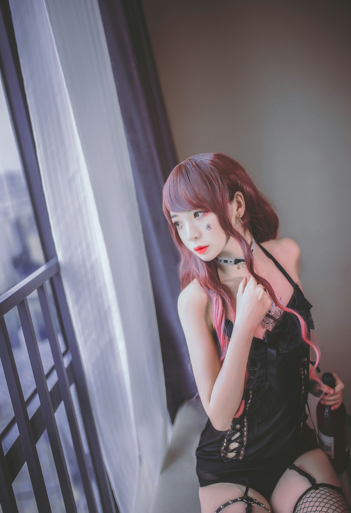 图片[4]-疯猫ss -黑色吊带袜 – COSPLAY-小乔阁