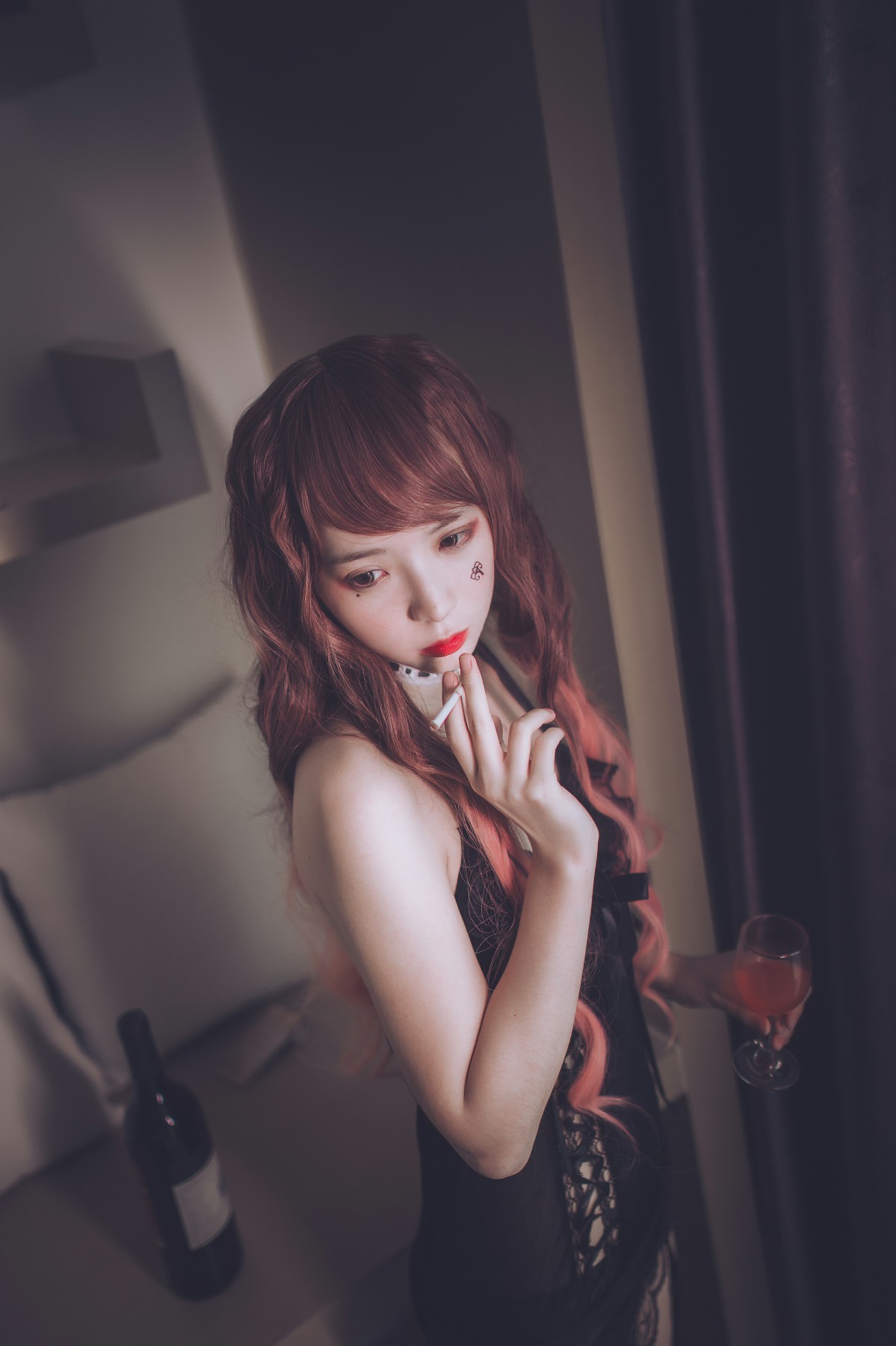 图片[19]-疯猫ss -黑色吊带袜 – COSPLAY-小乔阁