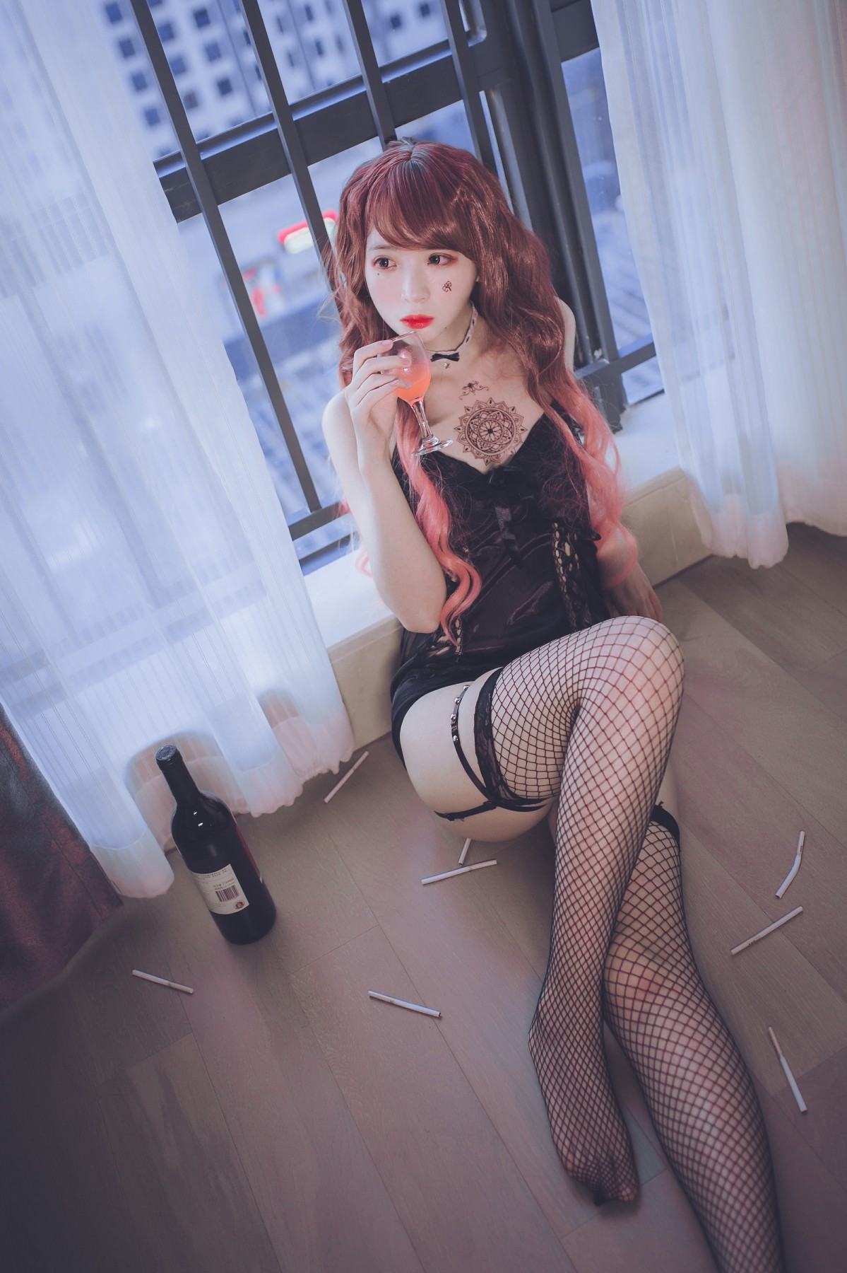 图片[35]-疯猫ss -黑色吊带袜 – COSPLAY-小乔阁