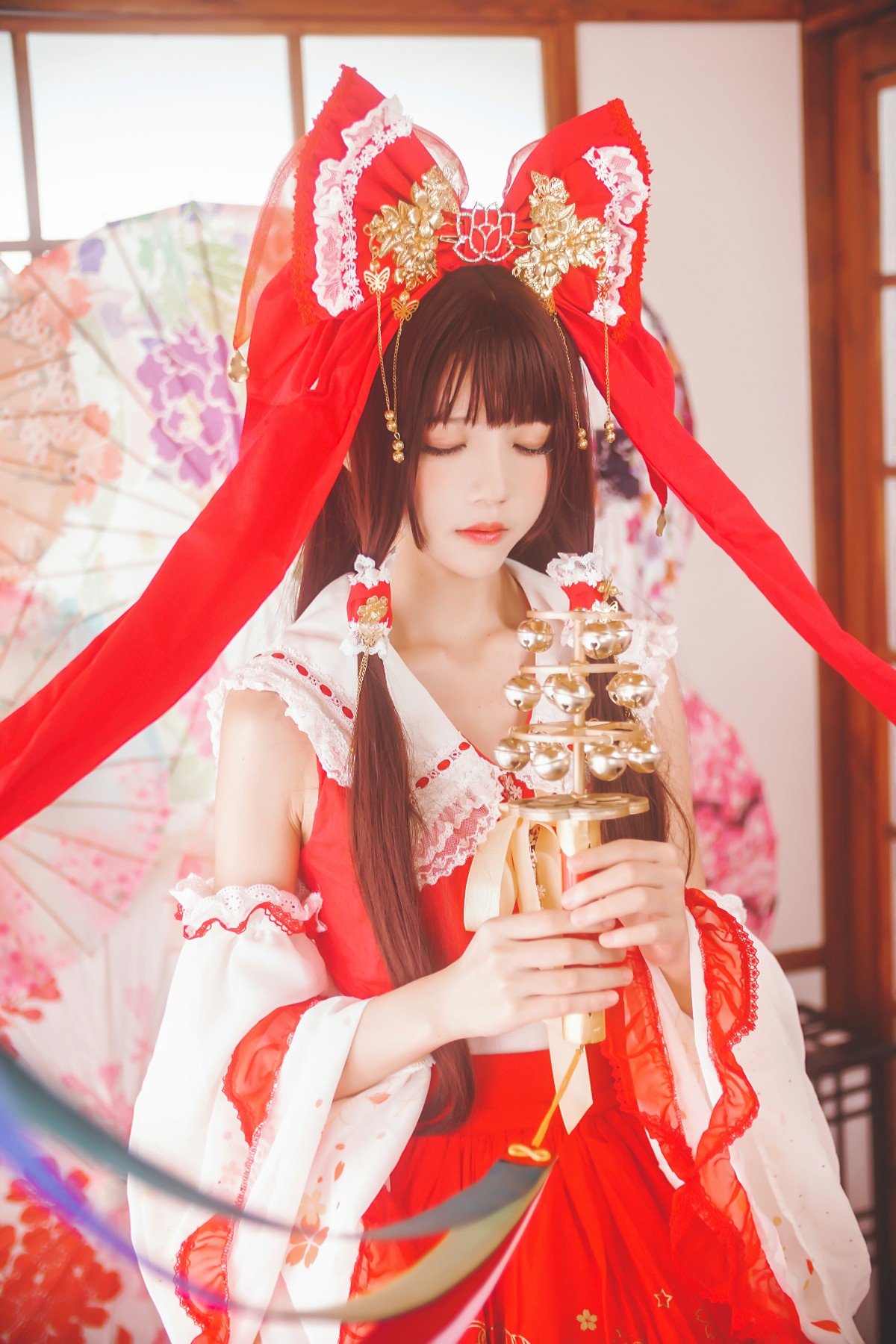 图片[3]-萝莉风COS 桜桃喵 – 灵梦 新年快乐 – COSPLAY-小乔阁