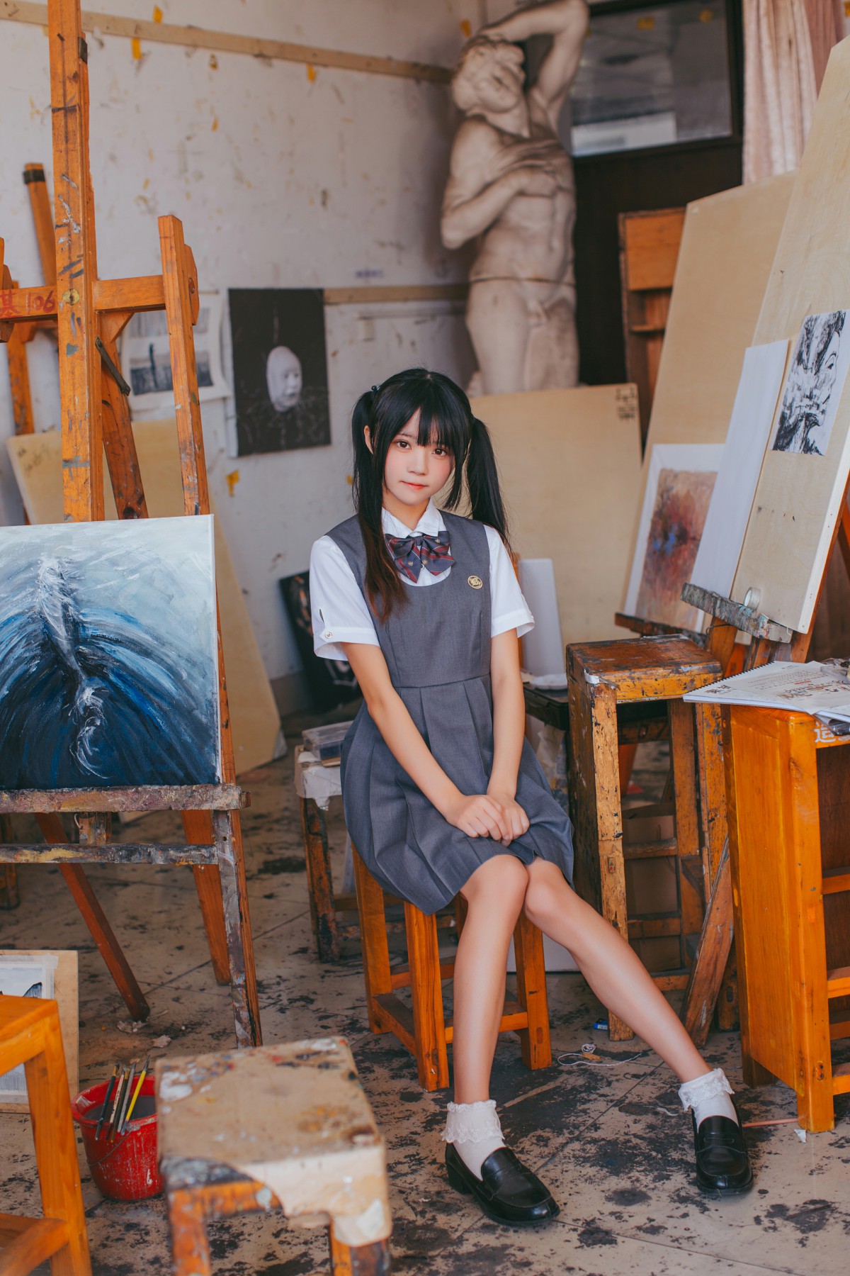 图片[4]-萝莉风COS 桜桃喵 – 画室少女 – COSPLAY-小乔阁