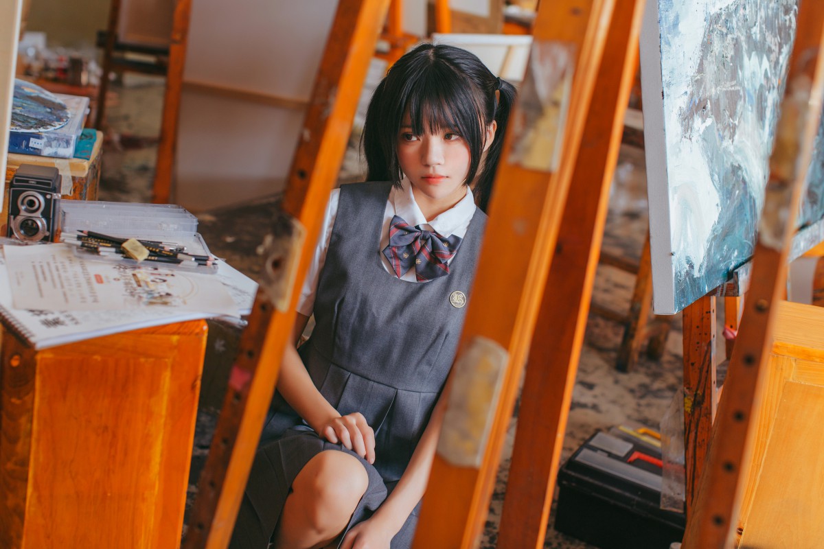 图片[10]-萝莉风COS 桜桃喵 – 画室少女 – COSPLAY-小乔阁