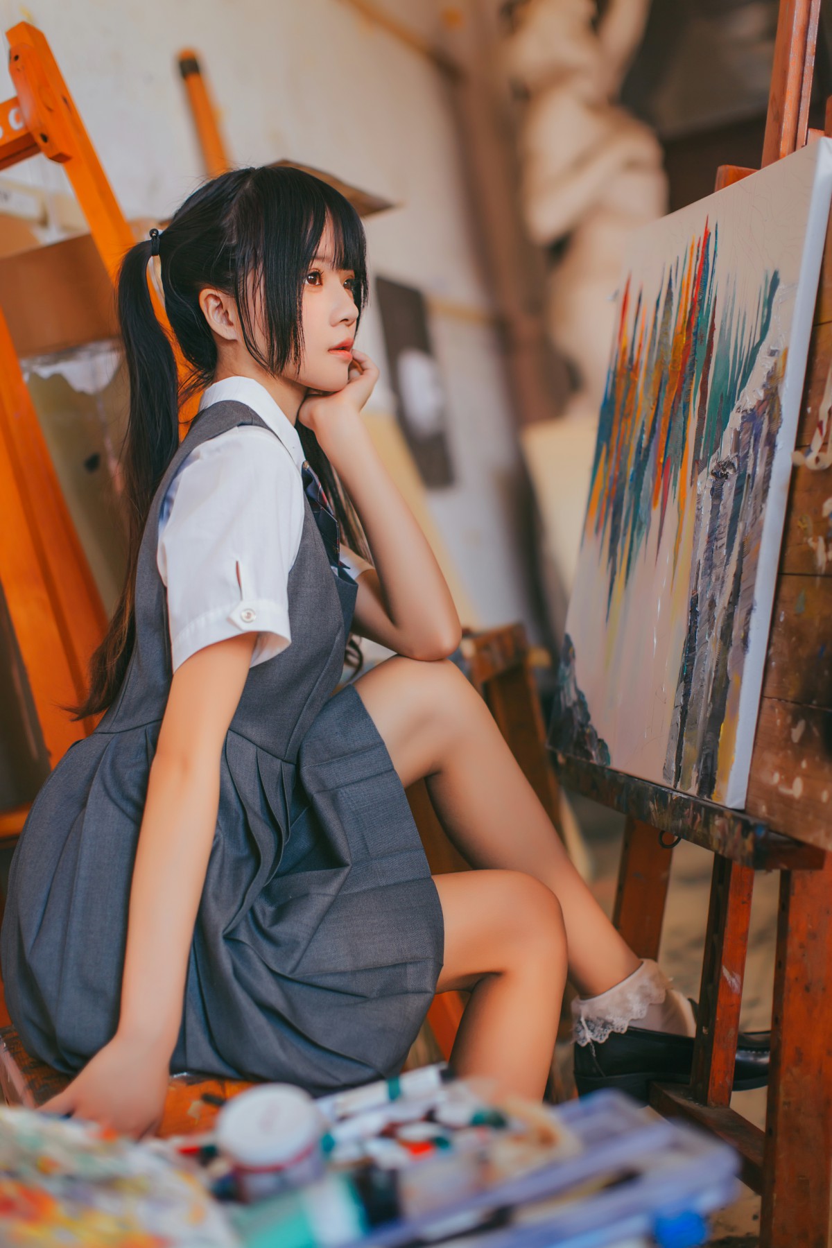 图片[13]-萝莉风COS 桜桃喵 – 画室少女 – COSPLAY-小乔阁