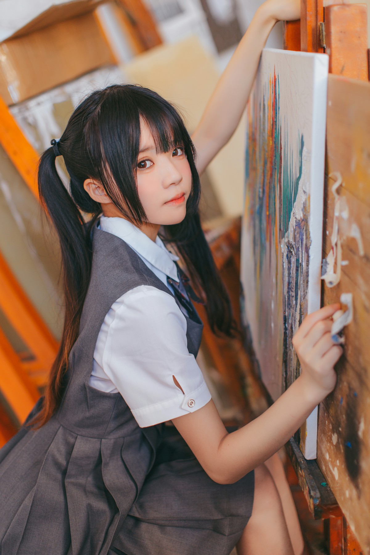 图片[14]-萝莉风COS 桜桃喵 – 画室少女 – COSPLAY-小乔阁