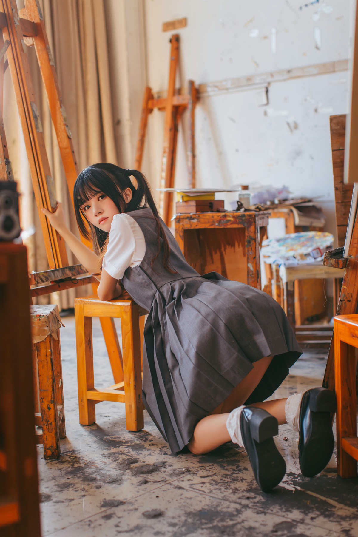 图片[15]-萝莉风COS 桜桃喵 – 画室少女 – COSPLAY-小乔阁
