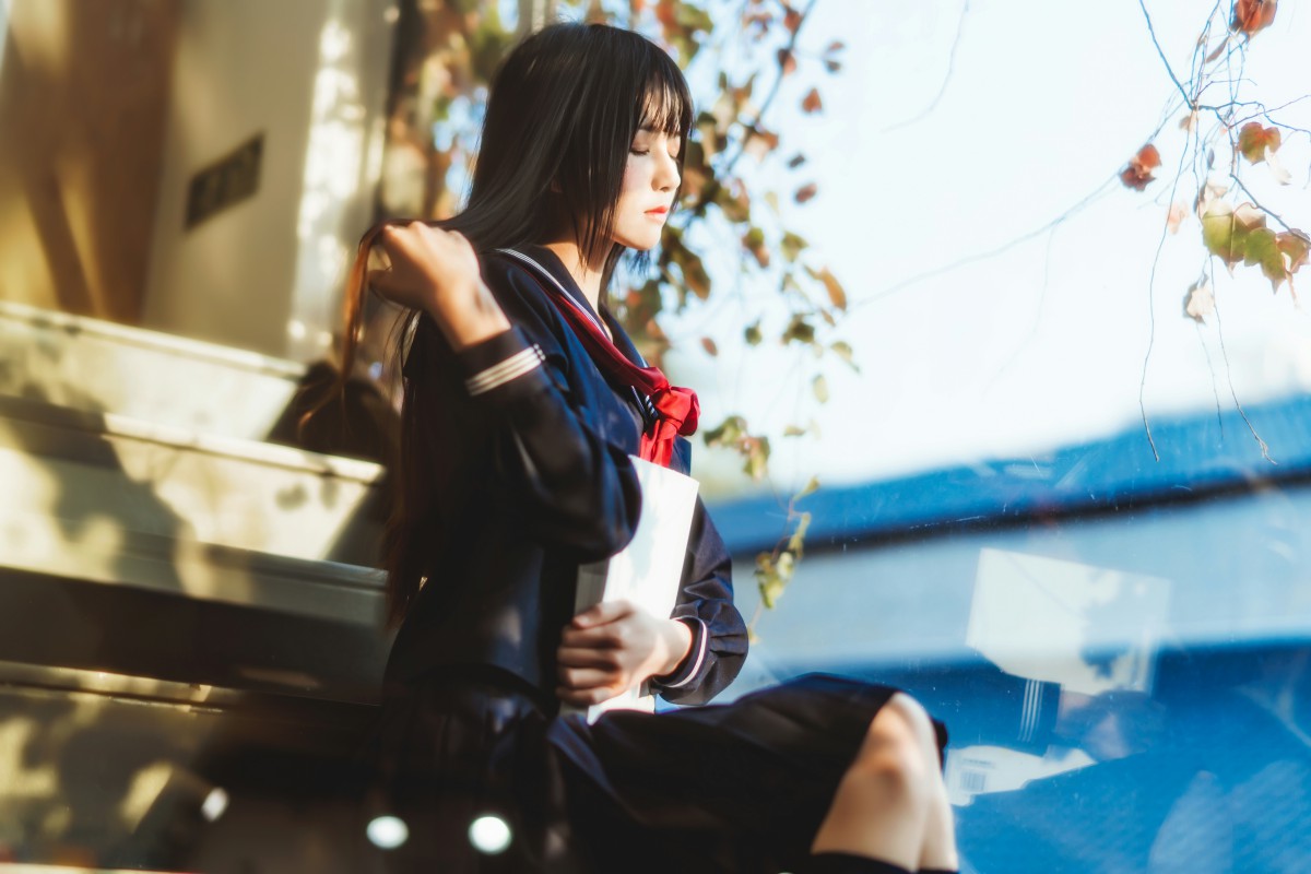 图片[6]-萝莉风COS 桜桃喵 – 黑色水手服 – COSPLAY-小乔阁
