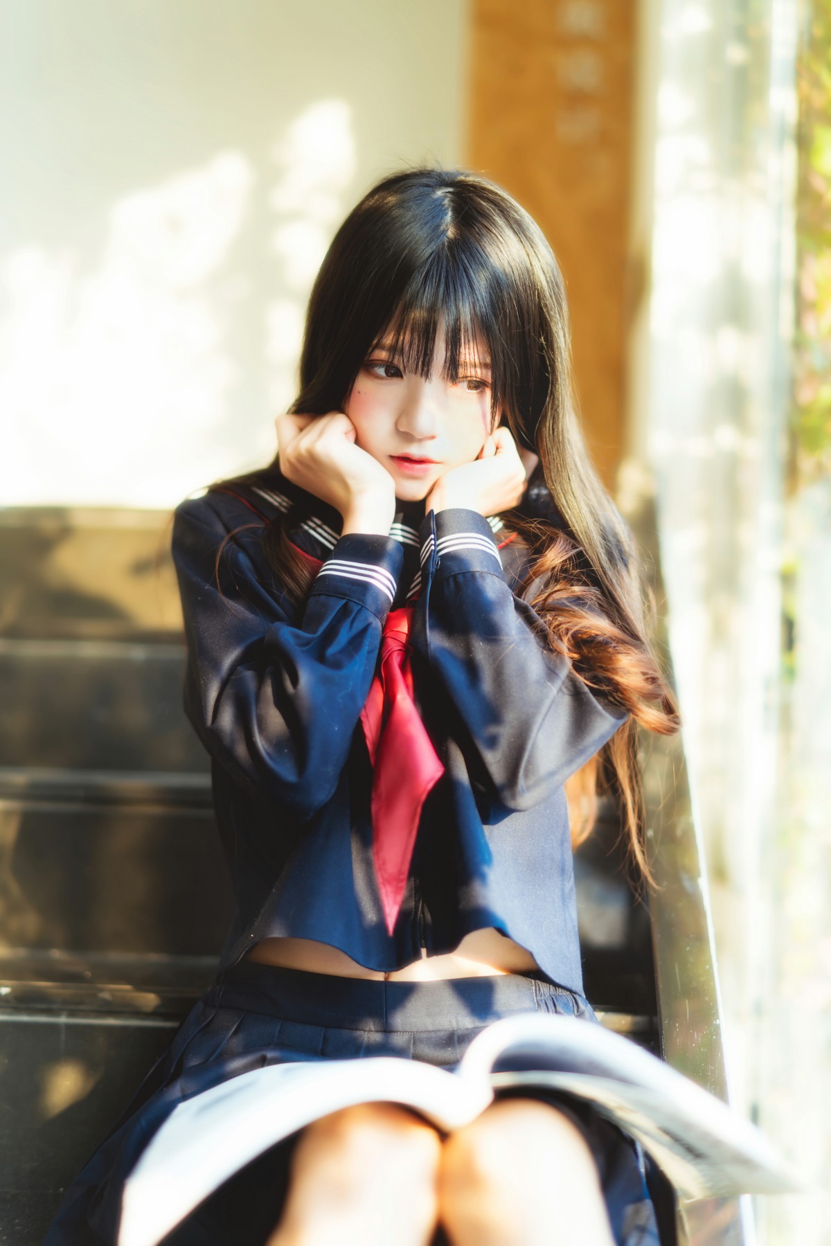 图片[8]-萝莉风COS 桜桃喵 – 黑色水手服 – COSPLAY-小乔阁