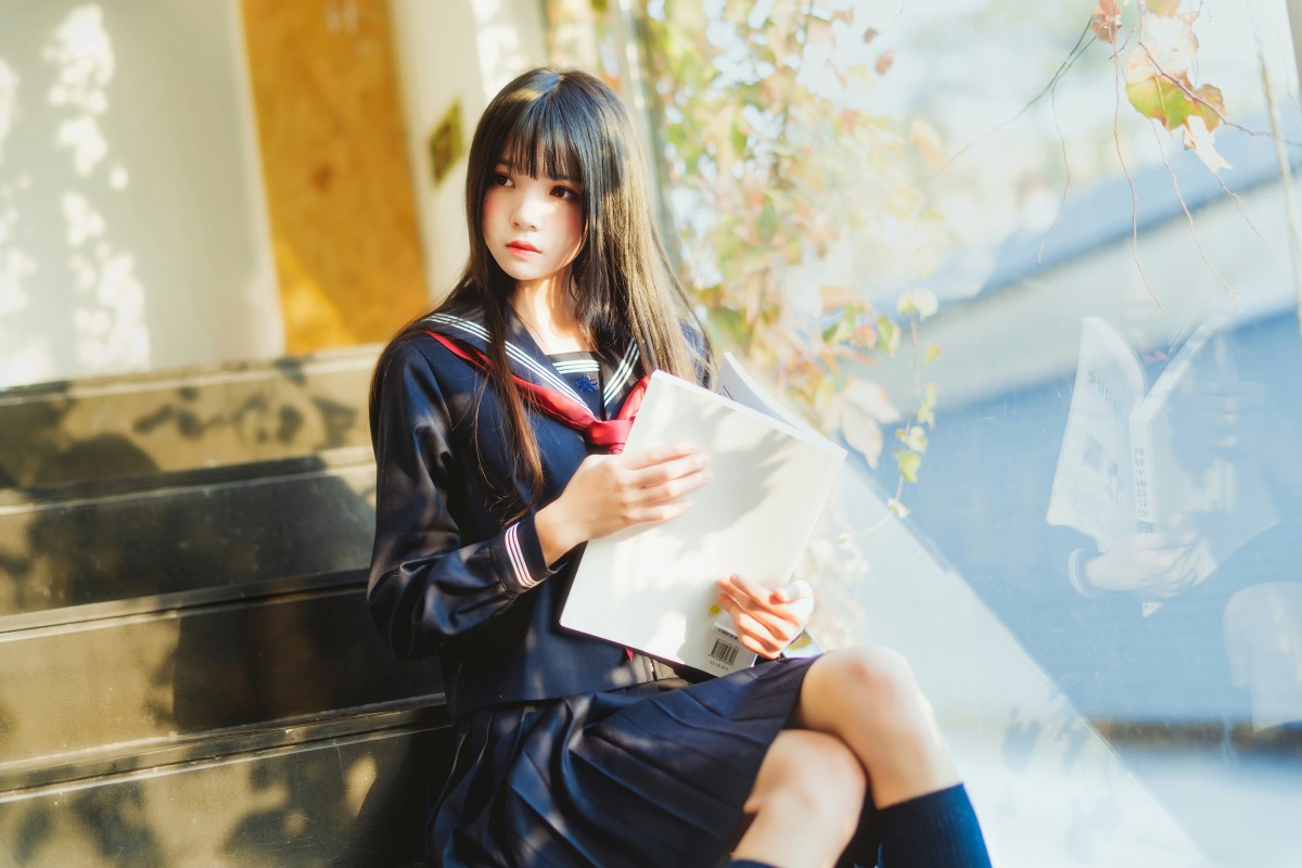 图片[10]-萝莉风COS 桜桃喵 – 黑色水手服 – COSPLAY-小乔阁